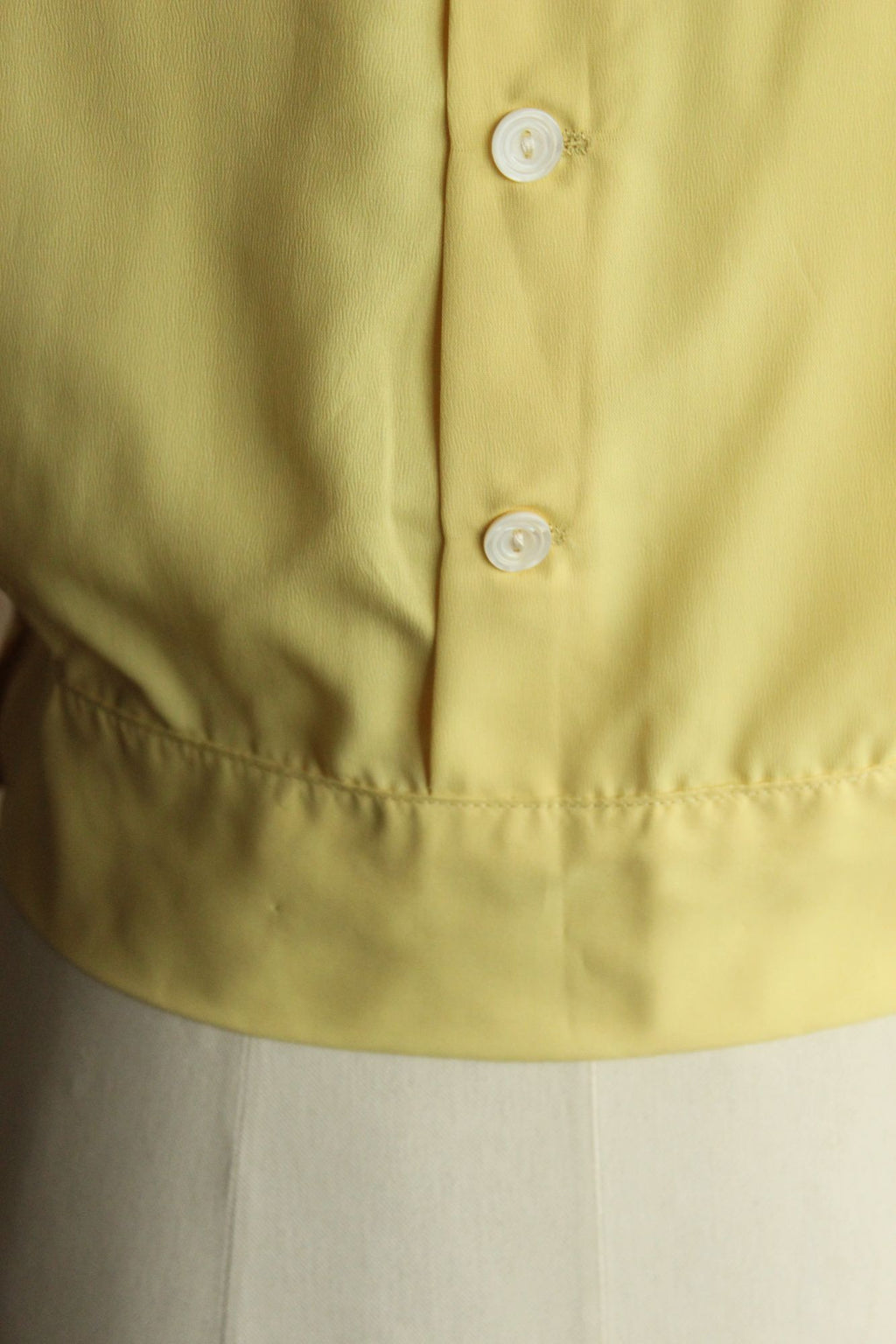 Vintage 1950s Yellow Blouse Front Dickie with Pintucks