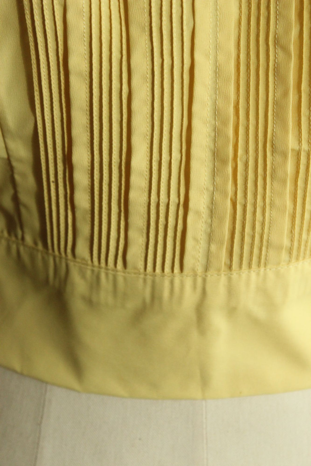 Vintage 1950s Yellow Blouse Front Dickie with Pintucks