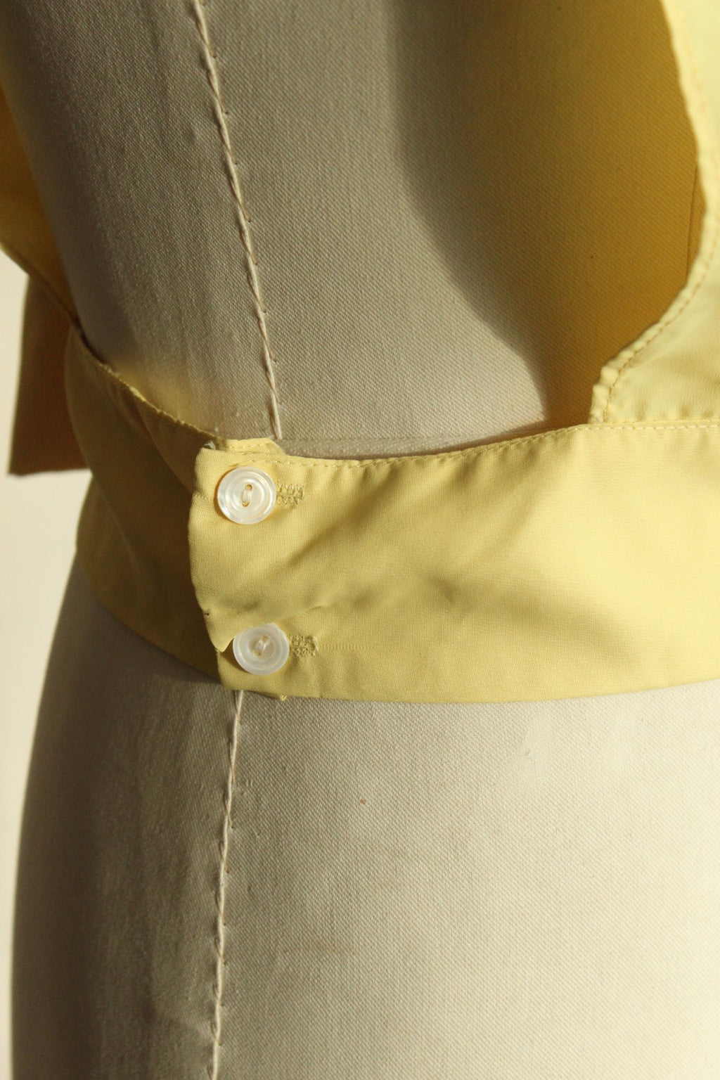 Vintage 1950s Yellow Blouse Front Dickie with Pintucks