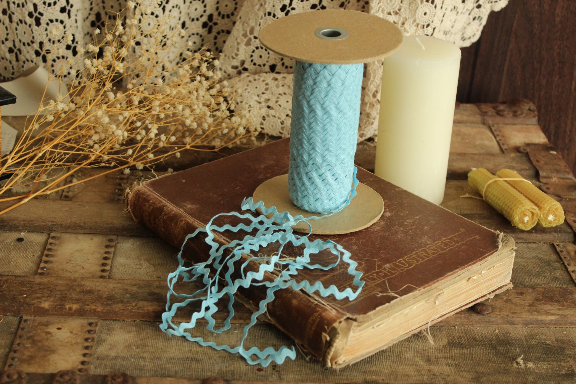 Vintage 1960s Blue Ric Rac Trim