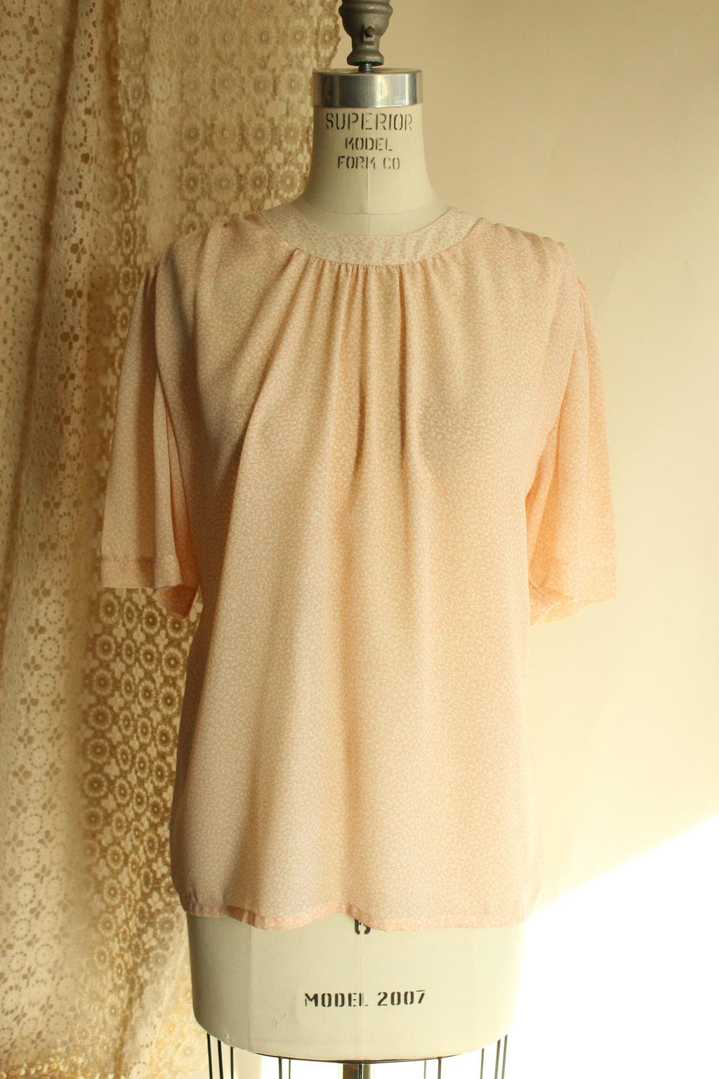 Vintage 1980s SK & Company Pink and Cream Blouse