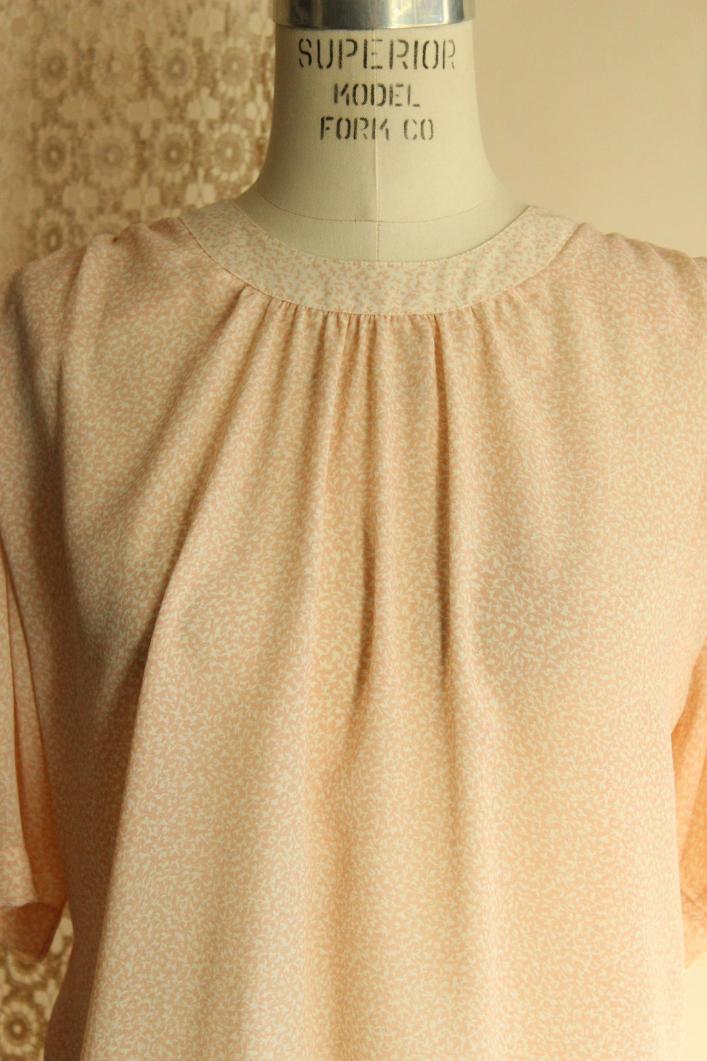 Vintage 1980s SK & Company Pink and Cream Blouse