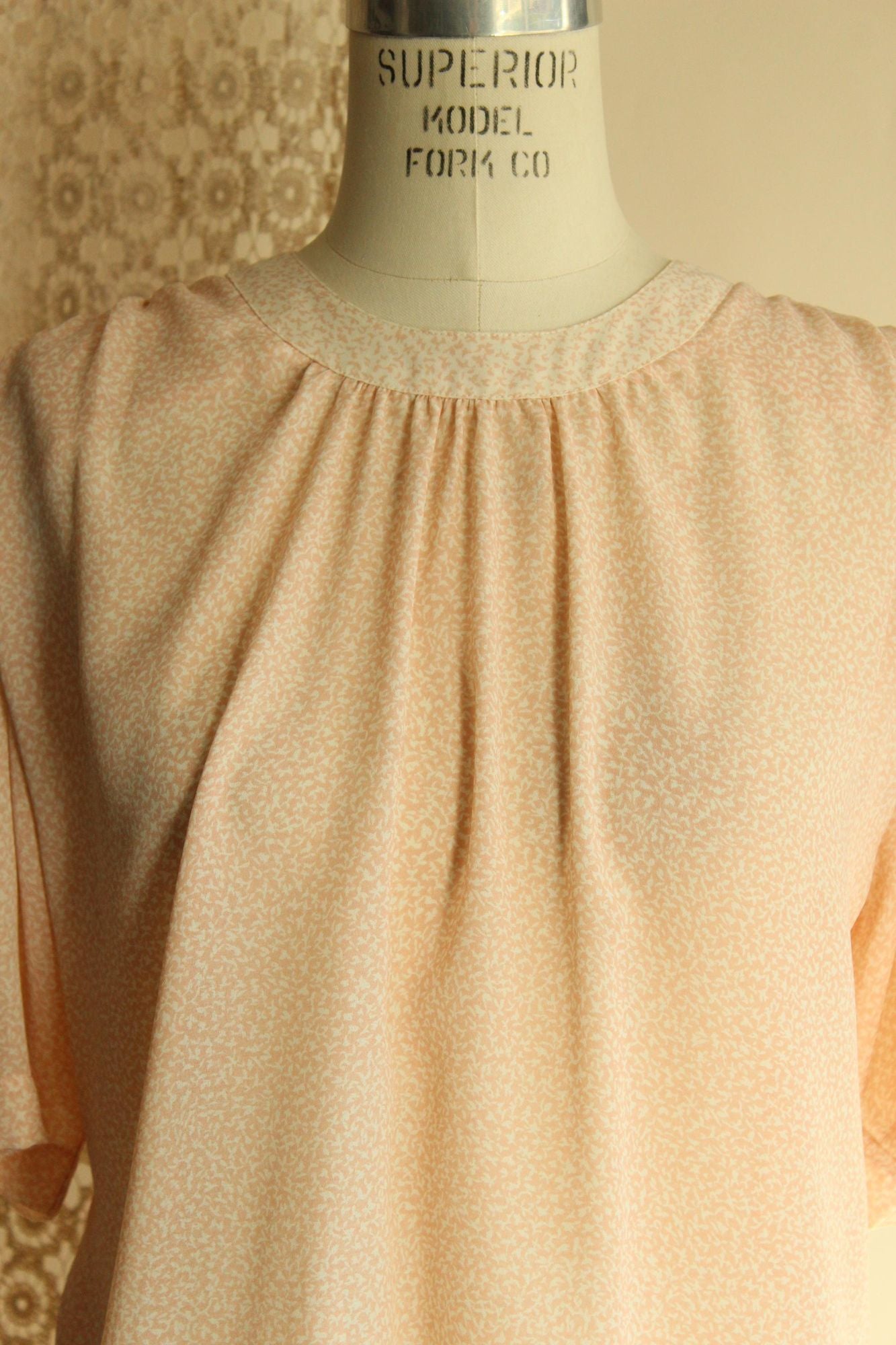Vintage 1980s SK & Company Pink and Cream Blouse