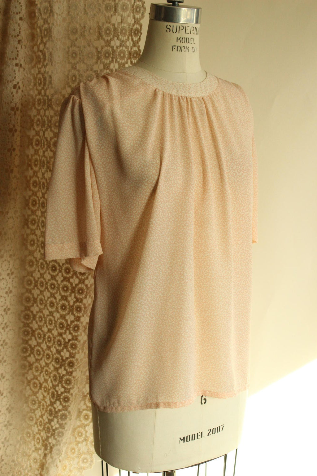 Vintage 1980s SK & Company Pink and Cream Blouse