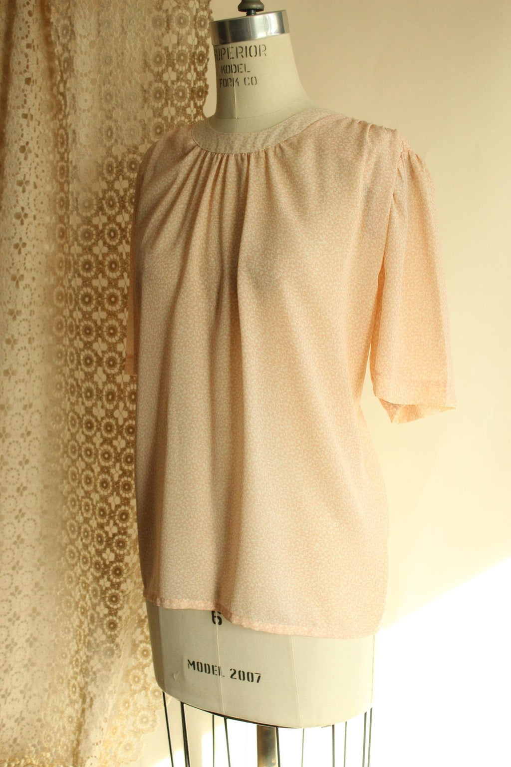 Vintage 1980s SK & Company Pink and Cream Blouse