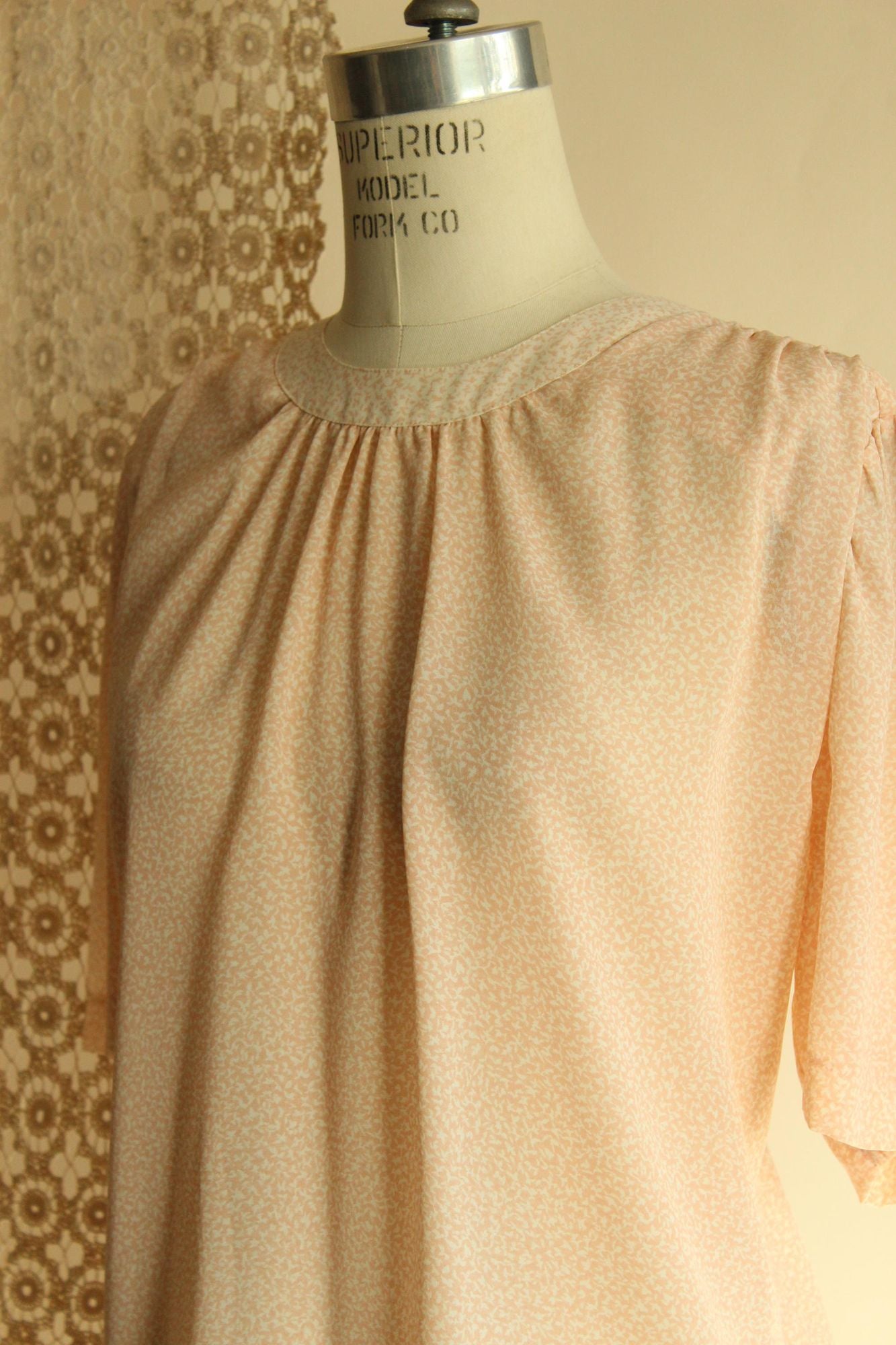 Vintage 1980s SK & Company Pink and Cream Blouse