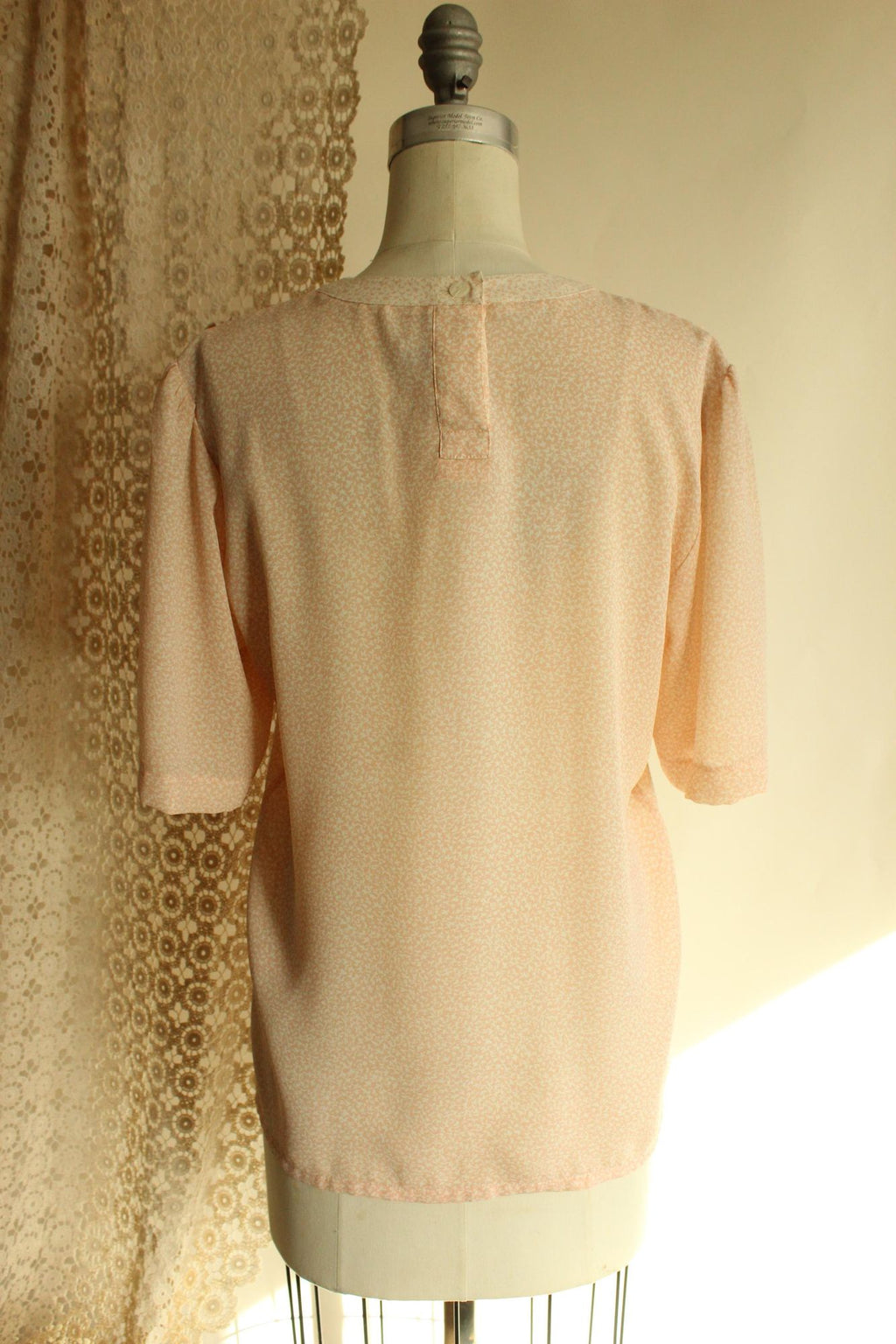 Vintage 1980s SK & Company Pink and Cream Blouse