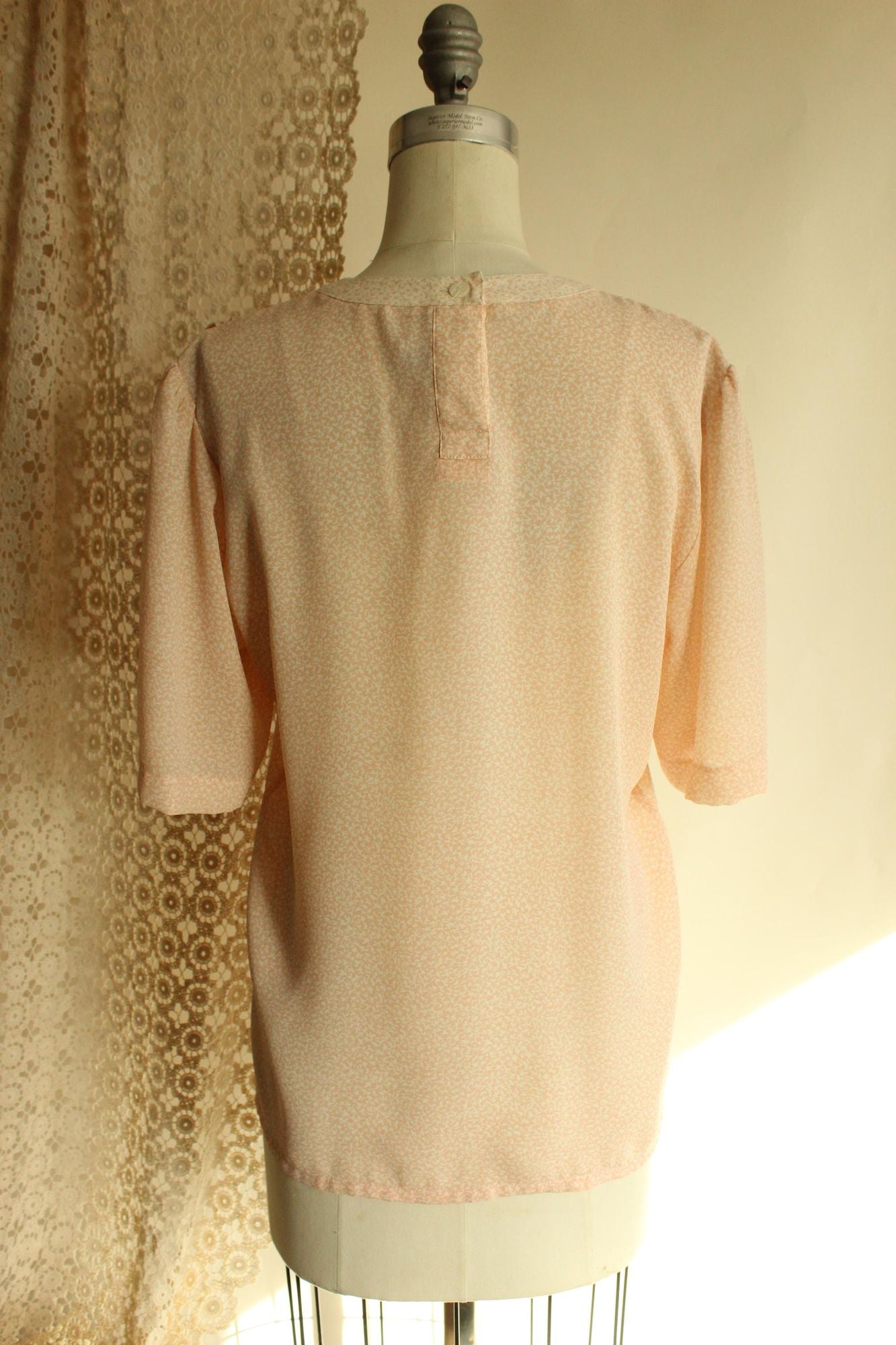Vintage 1980s SK & Company Pink and Cream Blouse