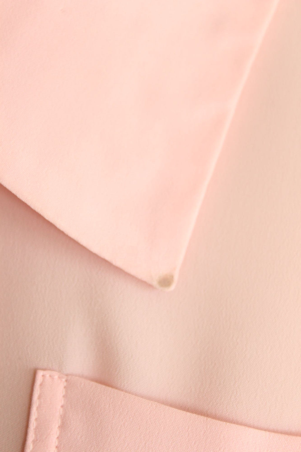 Vintage 1980s Blouse, Pink Dagger Collar with Pocket, Size 8