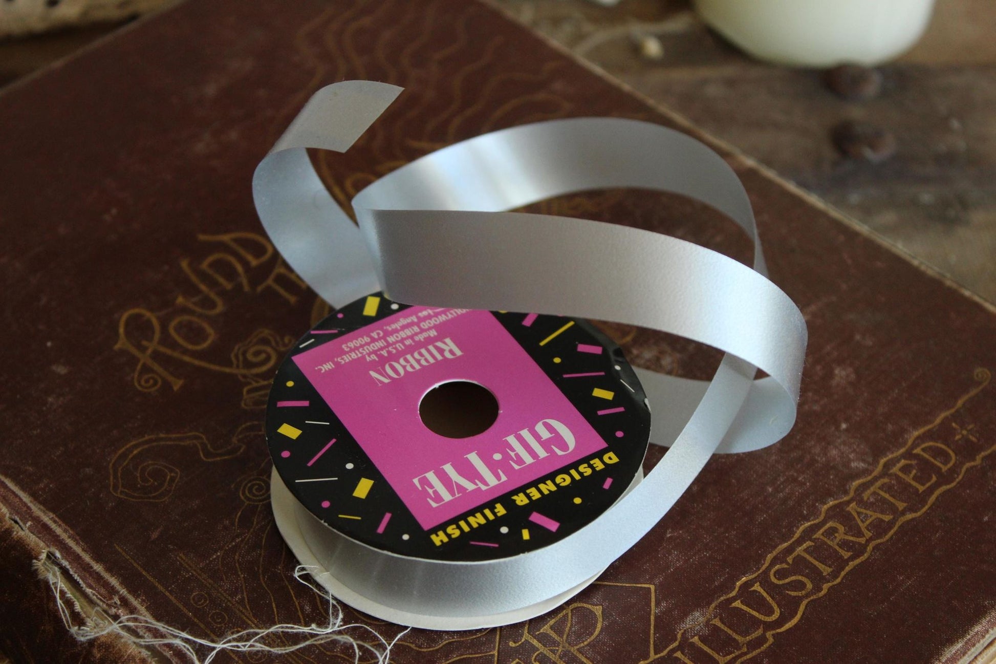 Vintage 1990s New Gif Tye Silver Ribbon, 3/4" Wide, Satin Finish, NOS