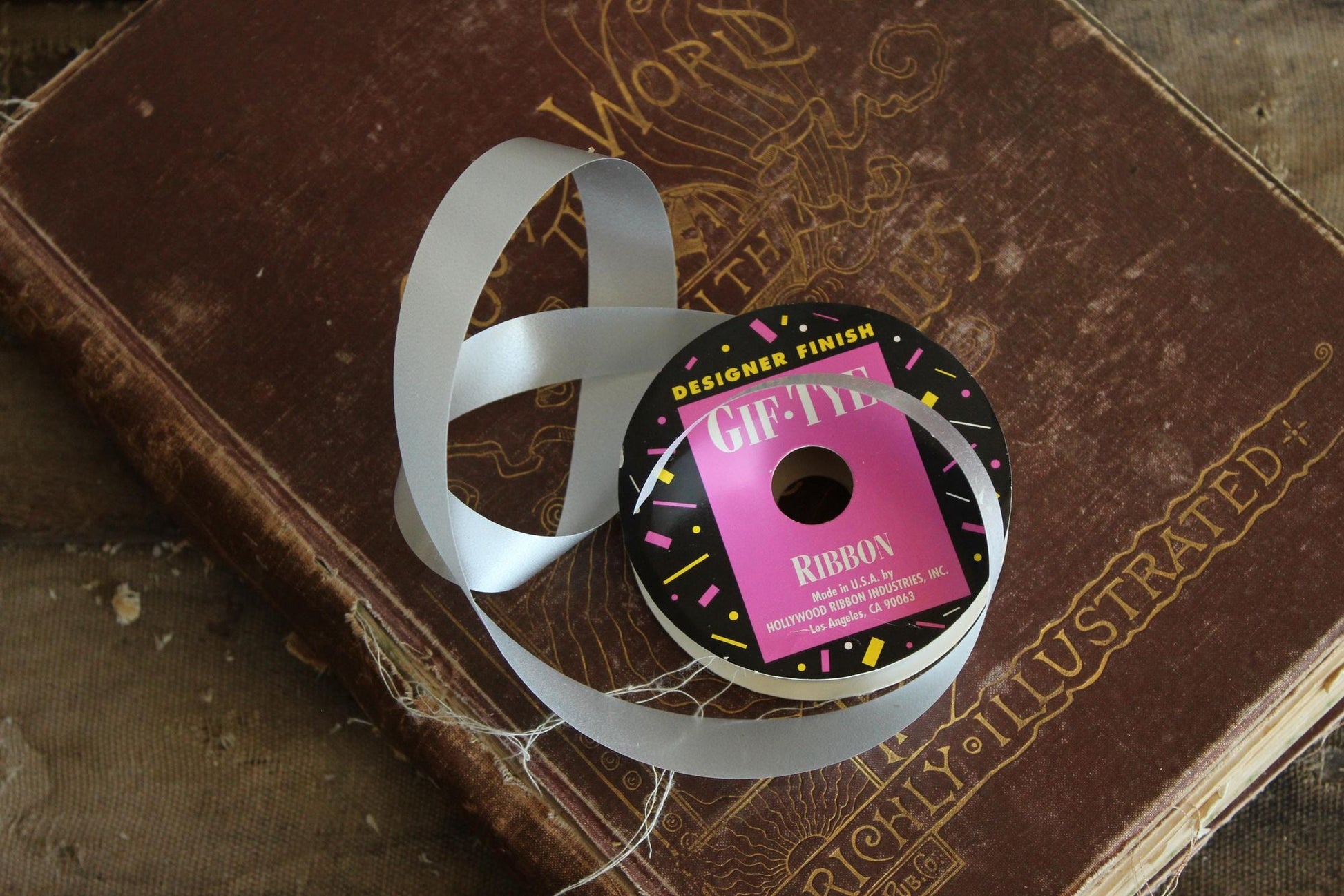 Vintage 1990s New Gif Tye Silver Ribbon, 3/4" Wide, Satin Finish, NOS