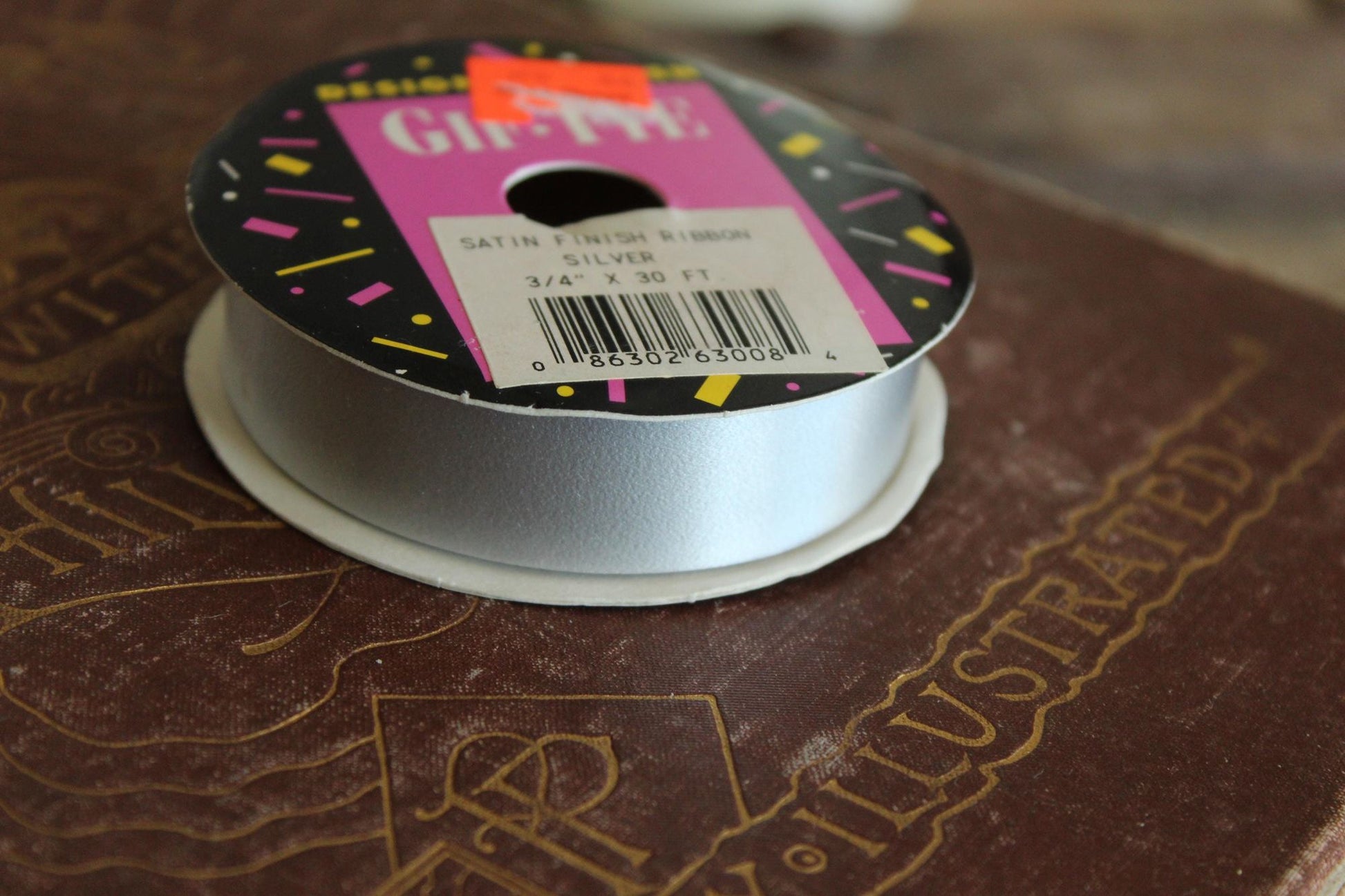 Vintage 1990s New Gif Tye Silver Ribbon, 3/4" Wide, Satin Finish, NOS