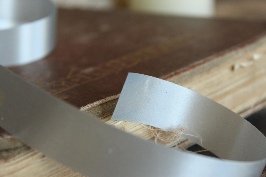 Vintage 1990s New Gif Tye Silver Ribbon, 3/4" Wide, Satin Finish, NOS