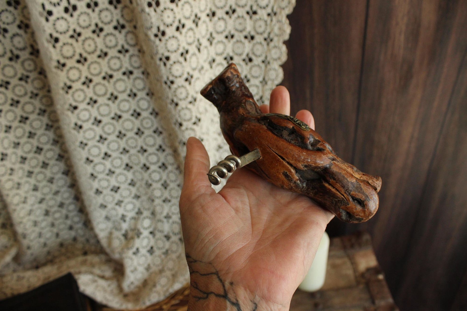 Vintage 1950s 1960s Cork Screw, Laurent Siret Saumur France Souvenir Grapevine