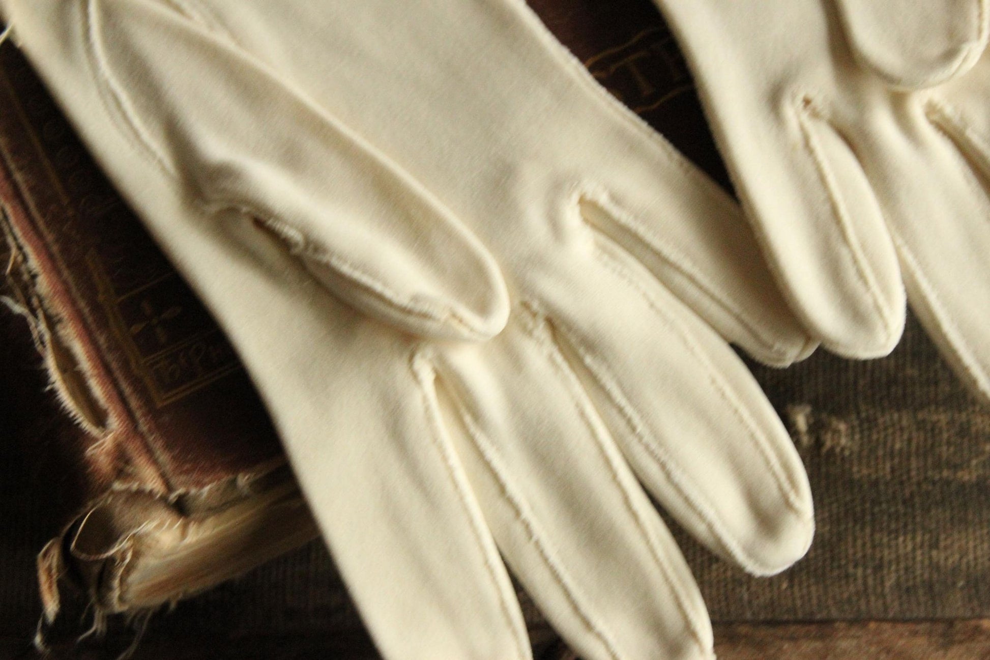 Vintage 1950s 1960s Winter White Opera Length Gloves