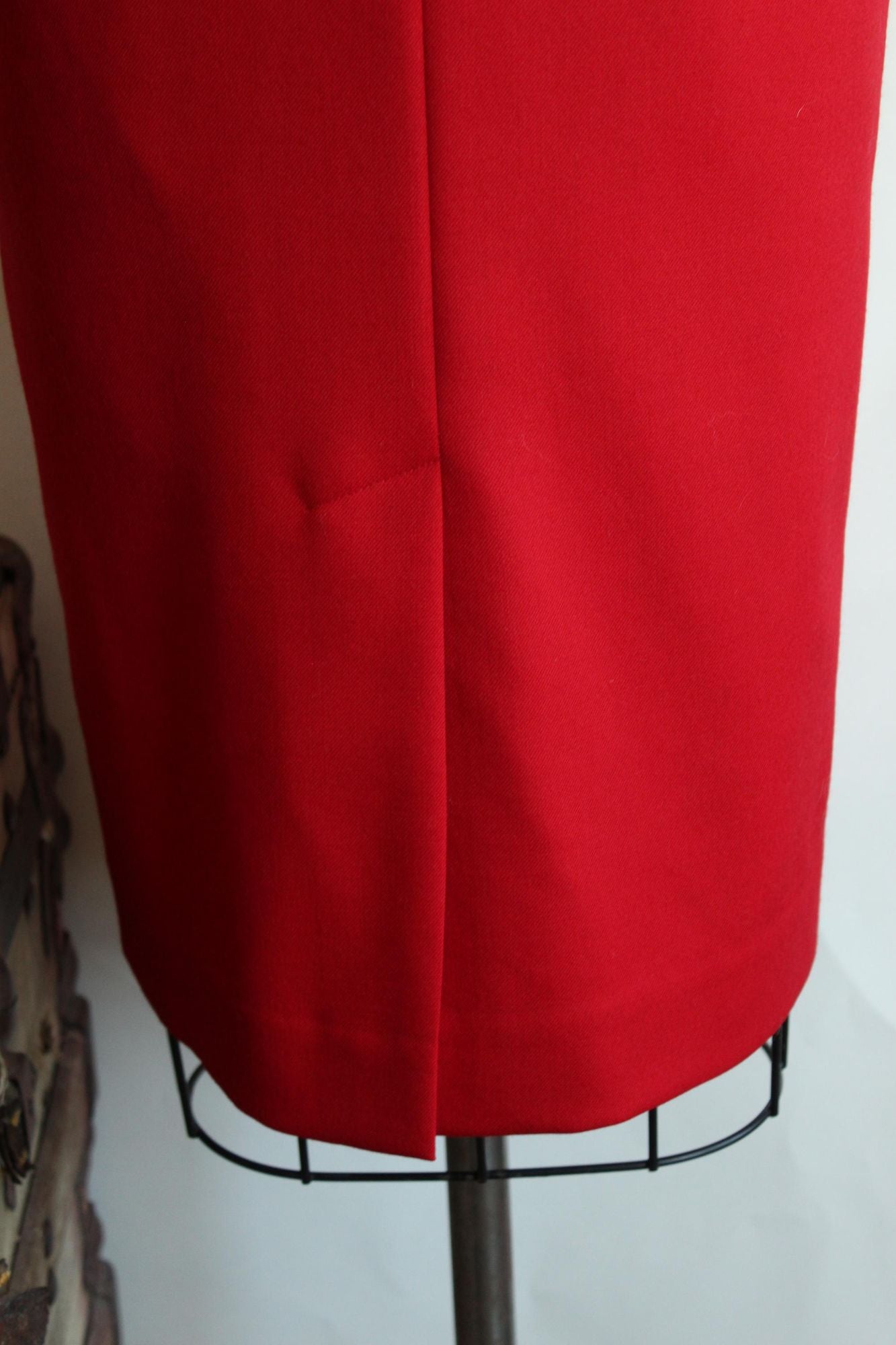 Vintage 1990s Red Knee Length Pencil Skirt