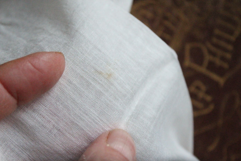 Vintage White Embroidered Flower Cotton Handkerchief