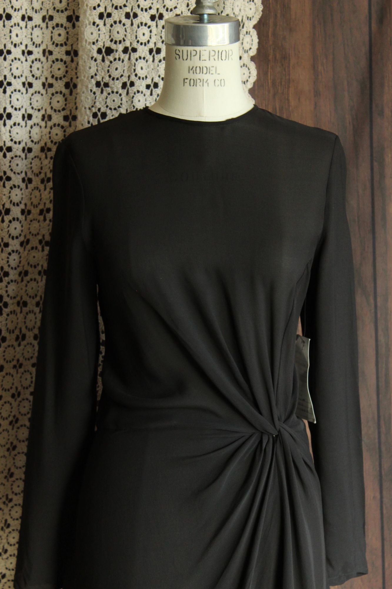 Anine Bing New With Tags Black Dress, Sz Small, Silk Chiffon, Asymmetrical Hem