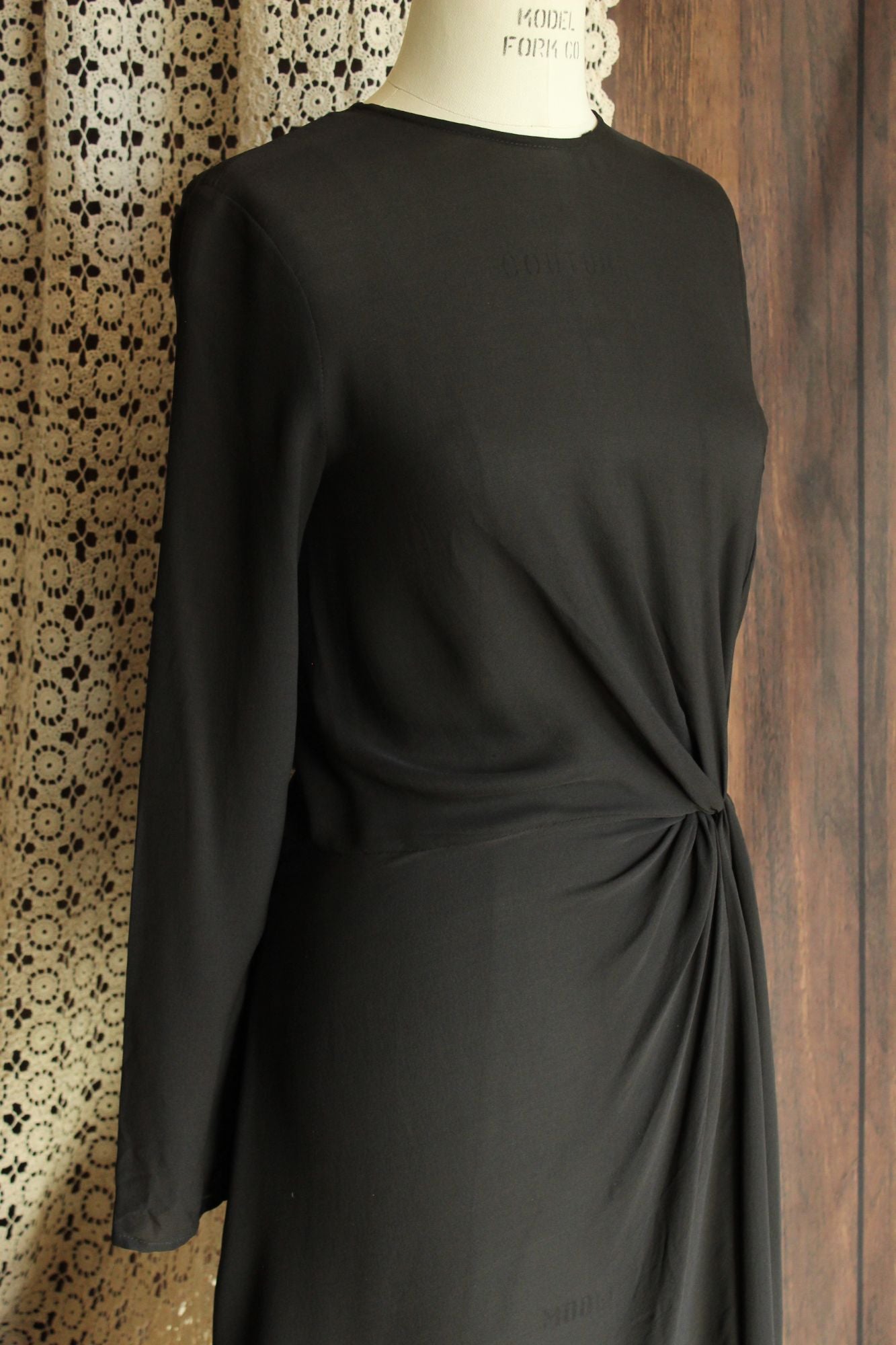 Anine Bing New With Tags Black Dress, Sz Small, Silk Chiffon, Asymmetrical Hem