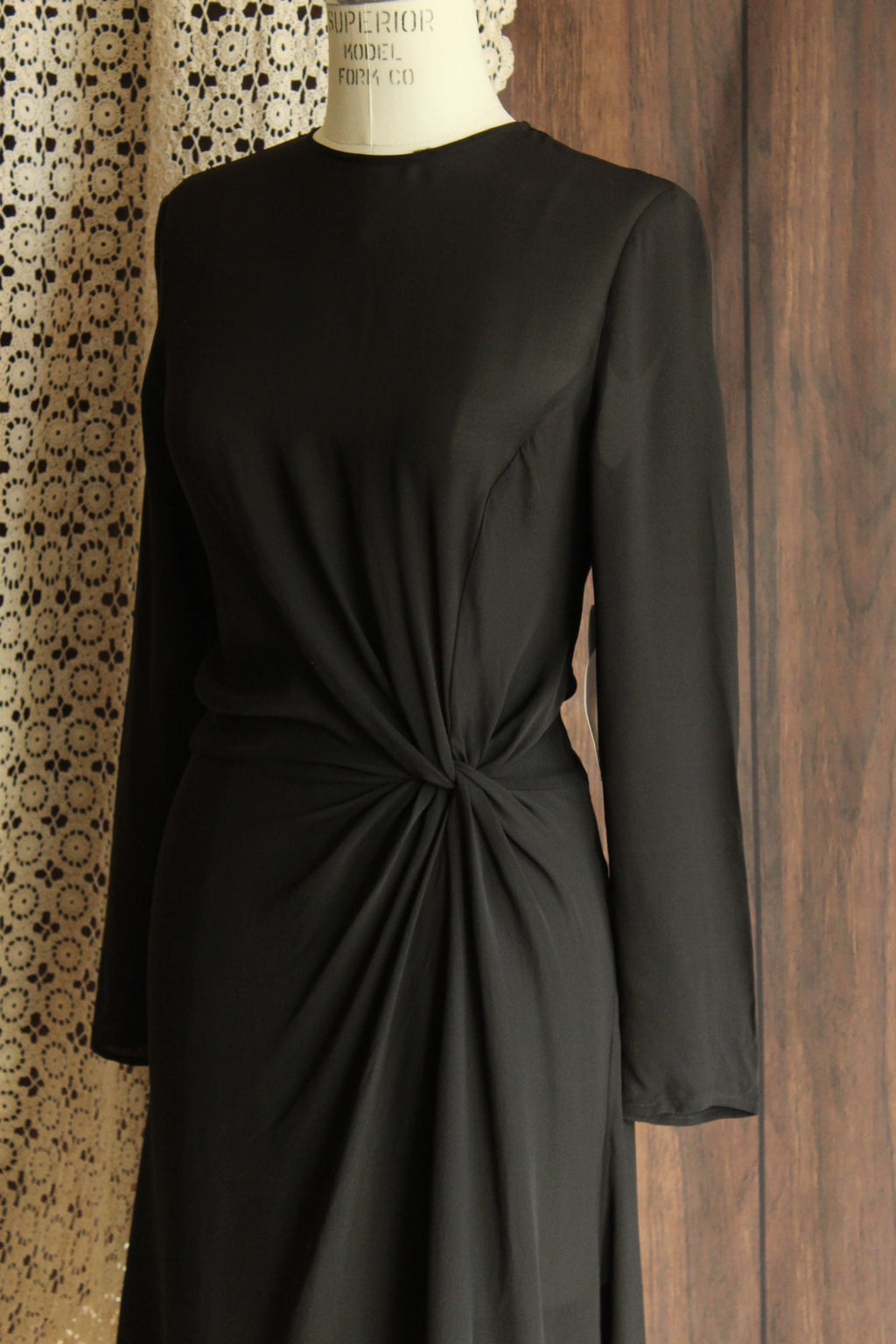 Anine Bing New With Tags Black Dress, Sz Small, Silk Chiffon, Asymmetrical Hem