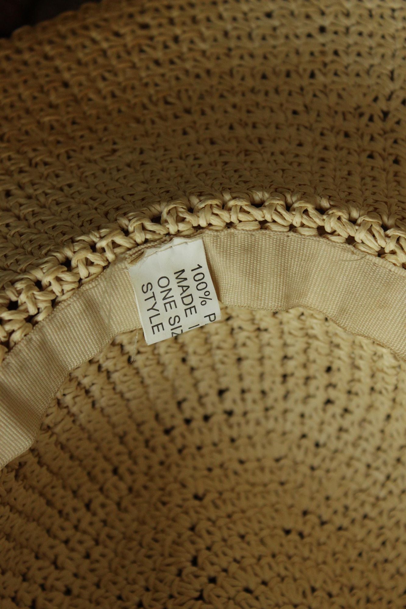 Vintage 2000s Paper Straw Wide Brimmed Sunhat