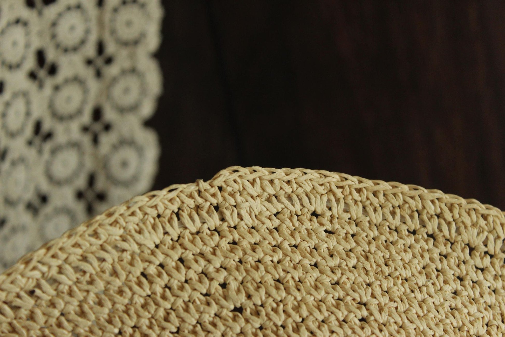 Vintage 2000s Paper Straw Wide Brimmed Sunhat