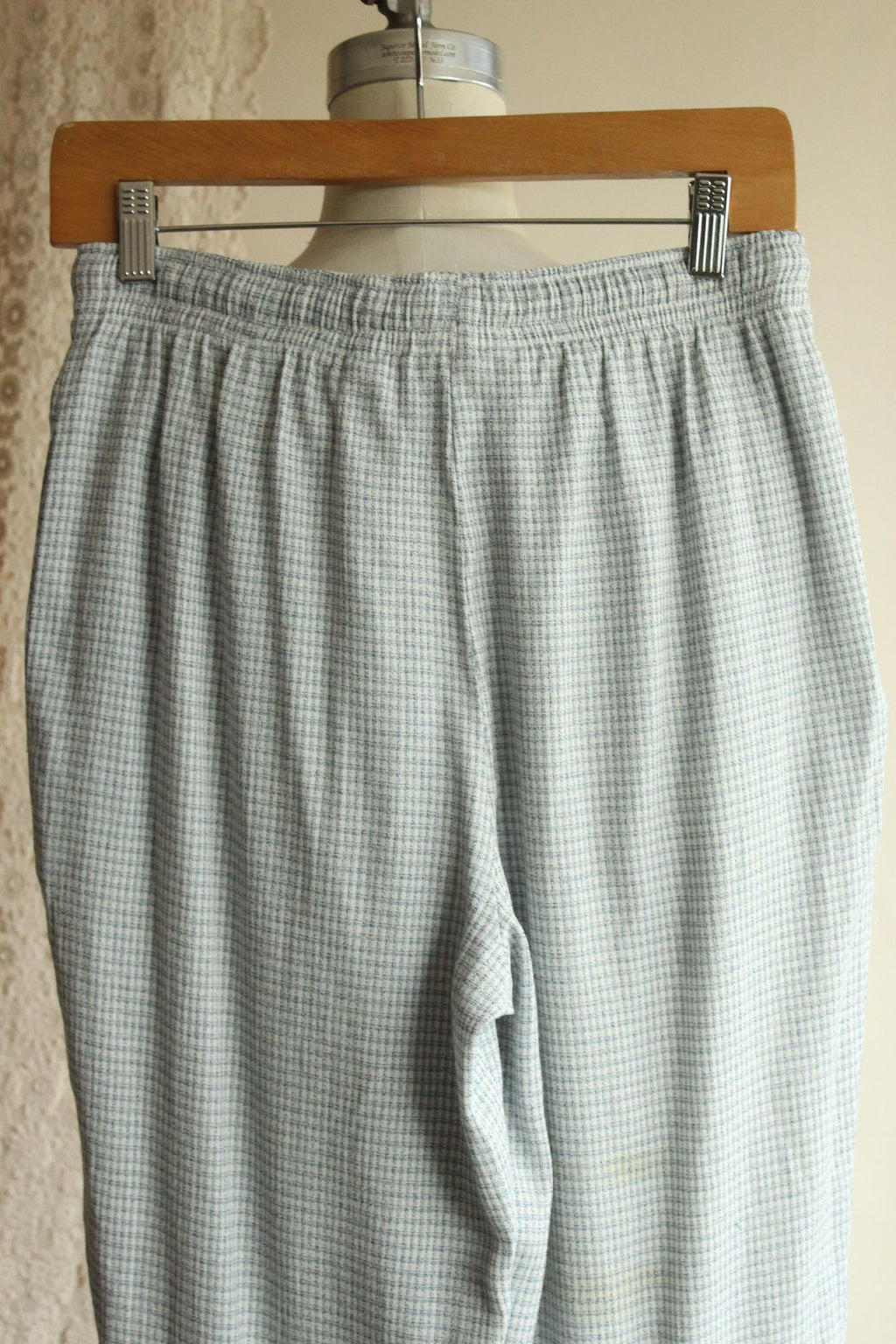 Vintage 1990s Sag Harbor Petites Blue and White Top And Pants Set