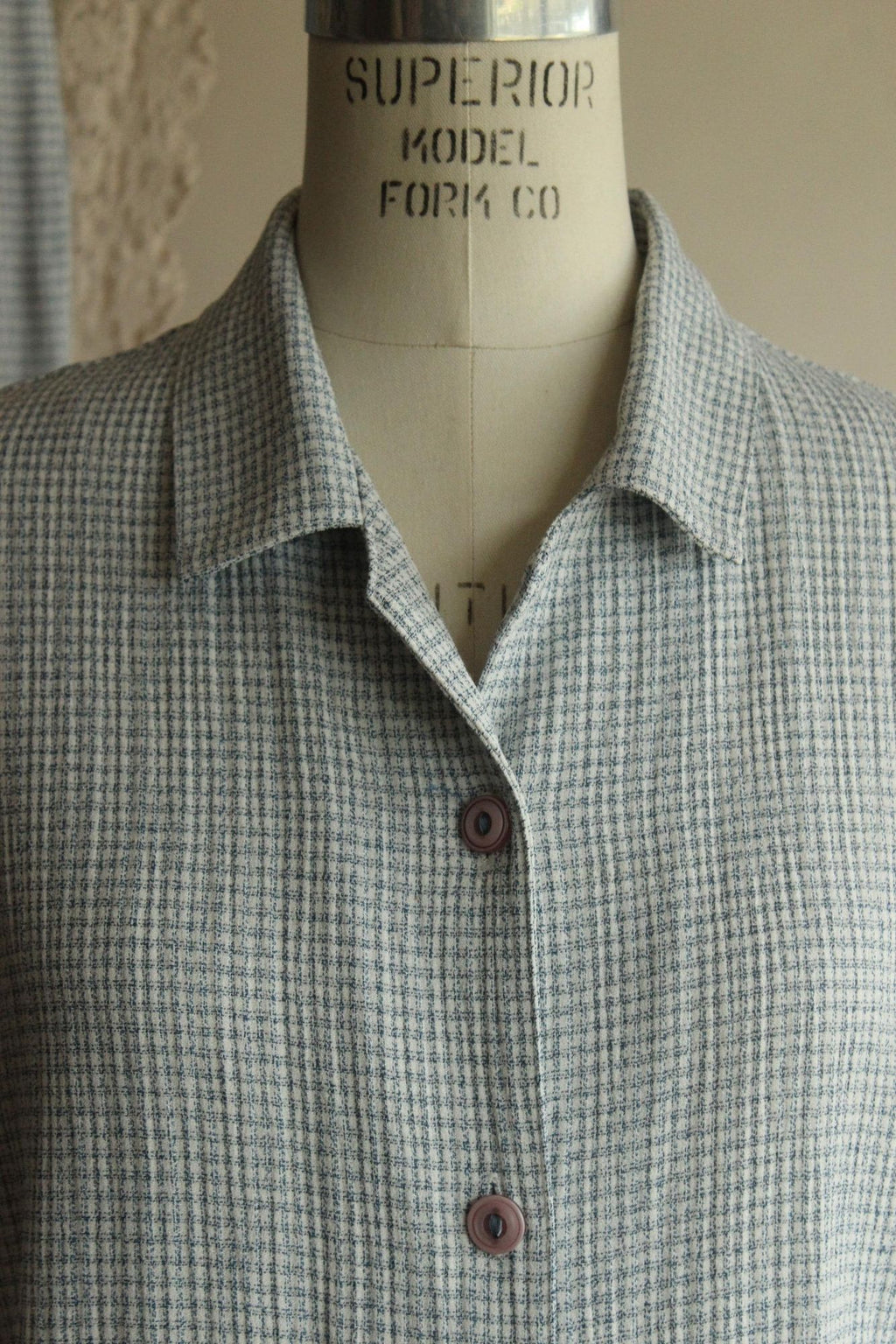Vintage 1990s Sag Harbor Petites Blue and White Top And Pants Set