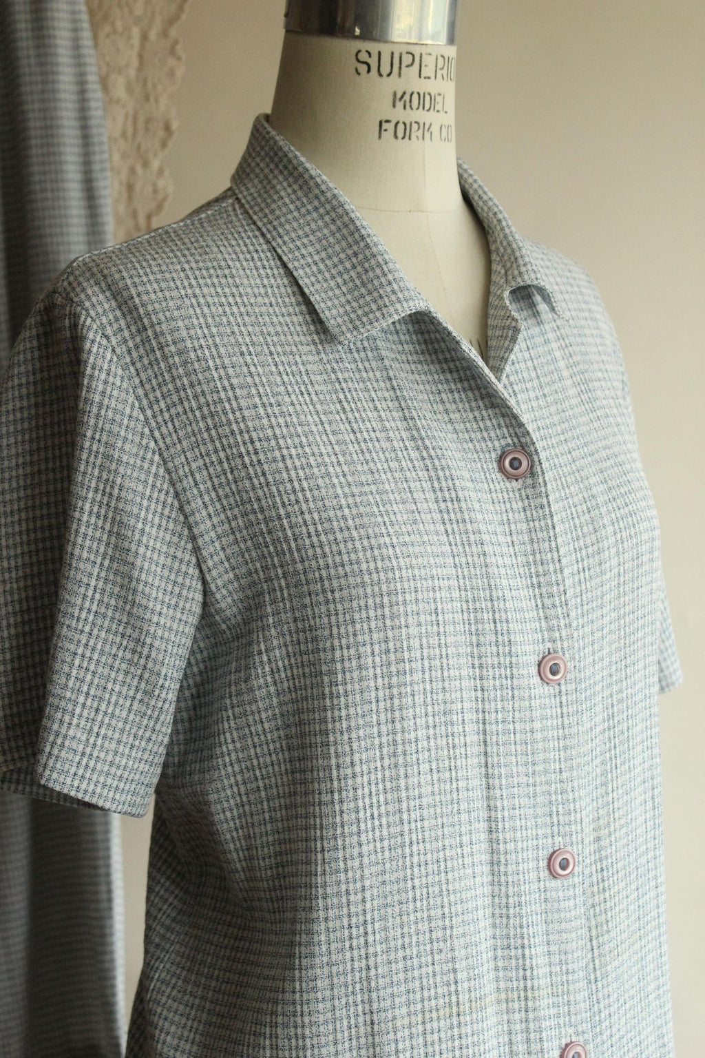 Vintage 1990s Sag Harbor Petites Blue and White Top And Pants Set