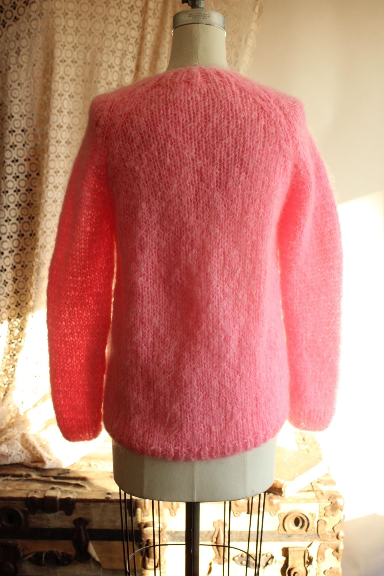 Vintage 1960s John Helmer Pink Wool Blend Cardigan, Made in Italy