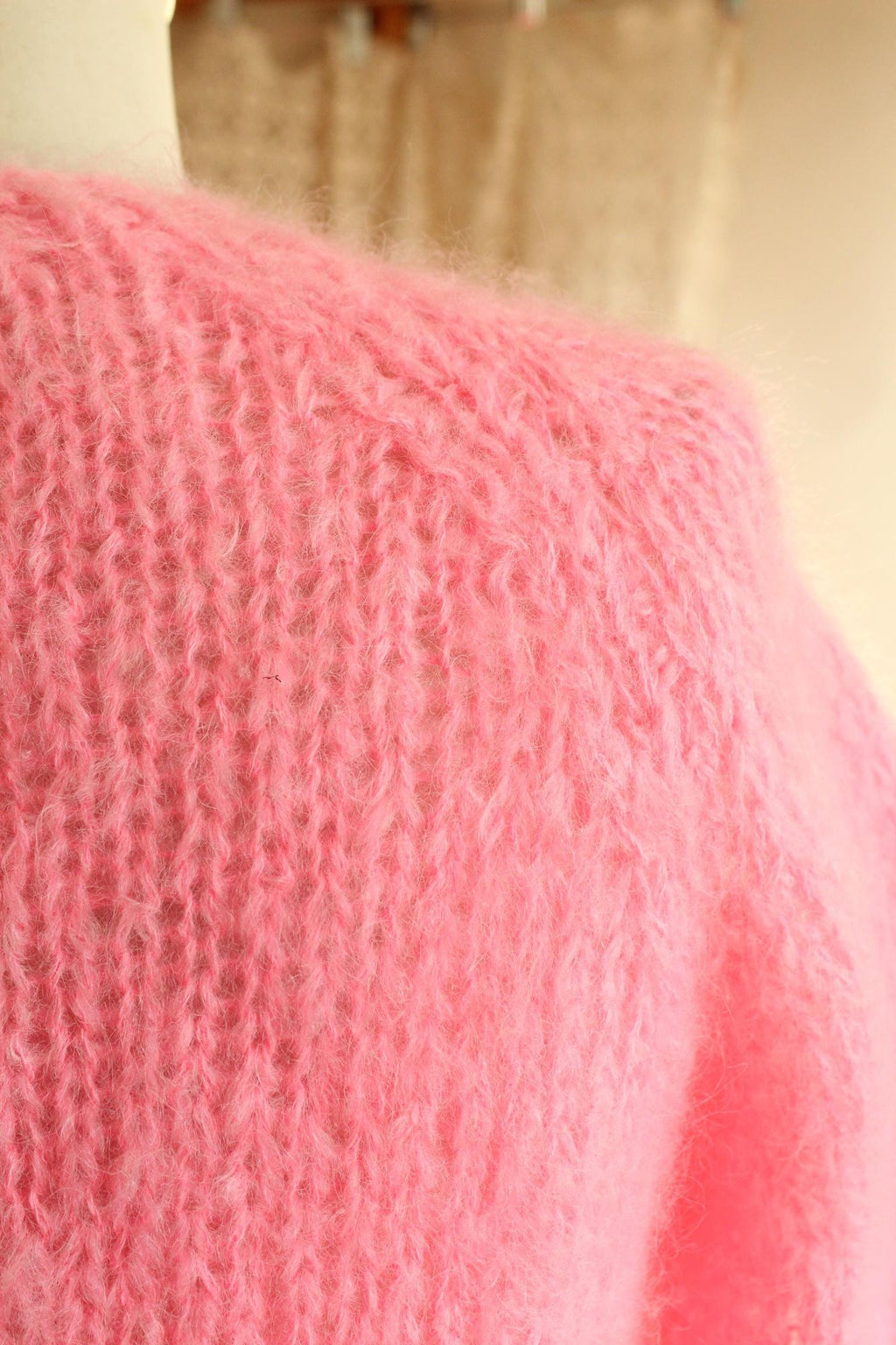 Vintage 1960s John Helmer Pink Wool Blend Cardigan, Made in Italy