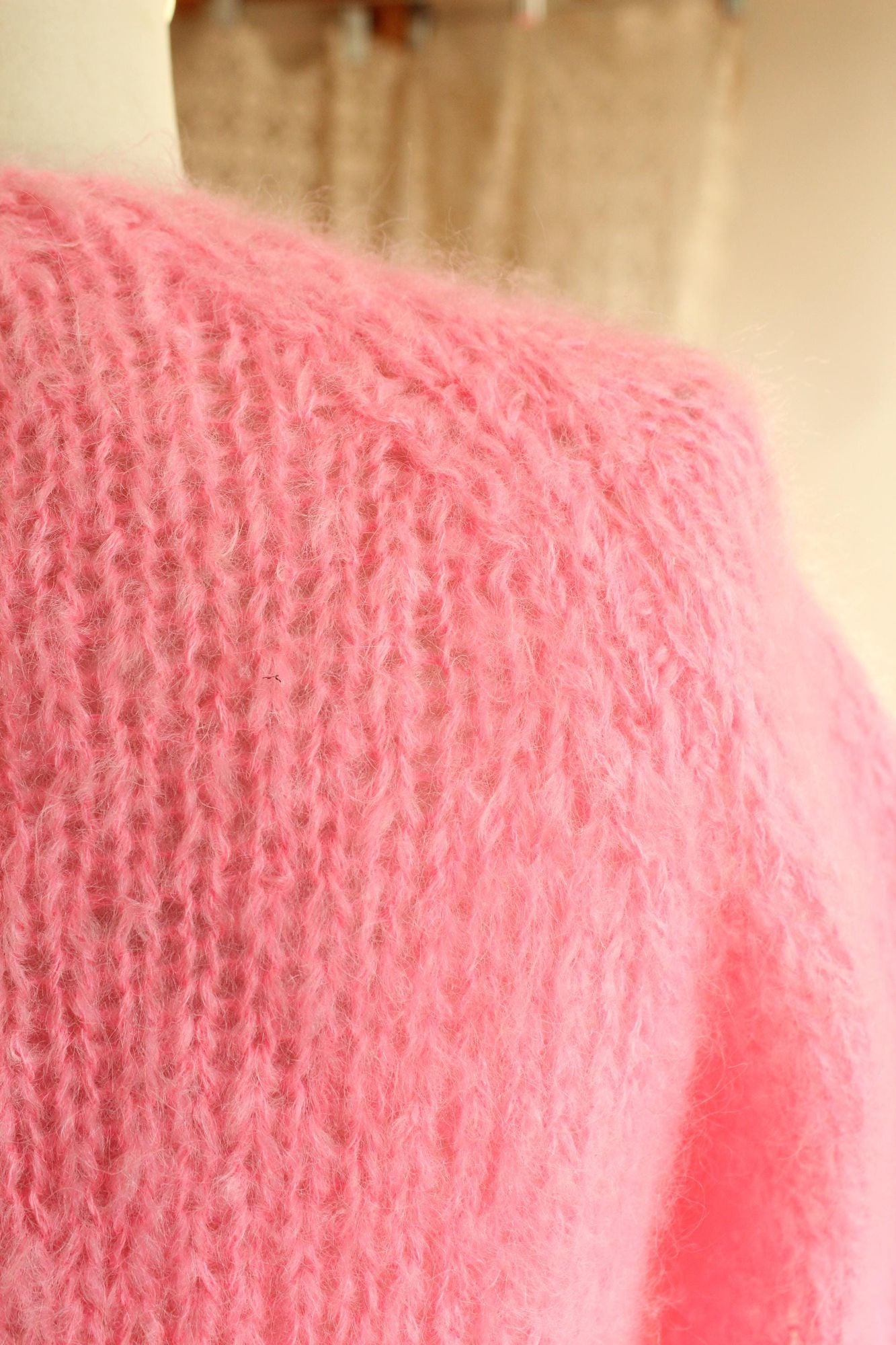Vintage 1960s John Helmer Pink Wool Blend Cardigan, Made in Italy