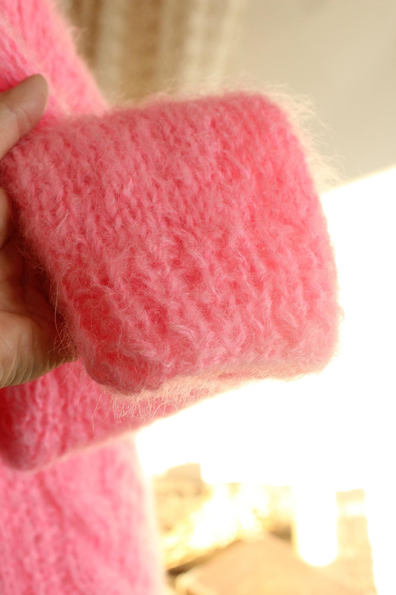 Vintage 1960s John Helmer Pink Wool Blend Cardigan, Made in Italy