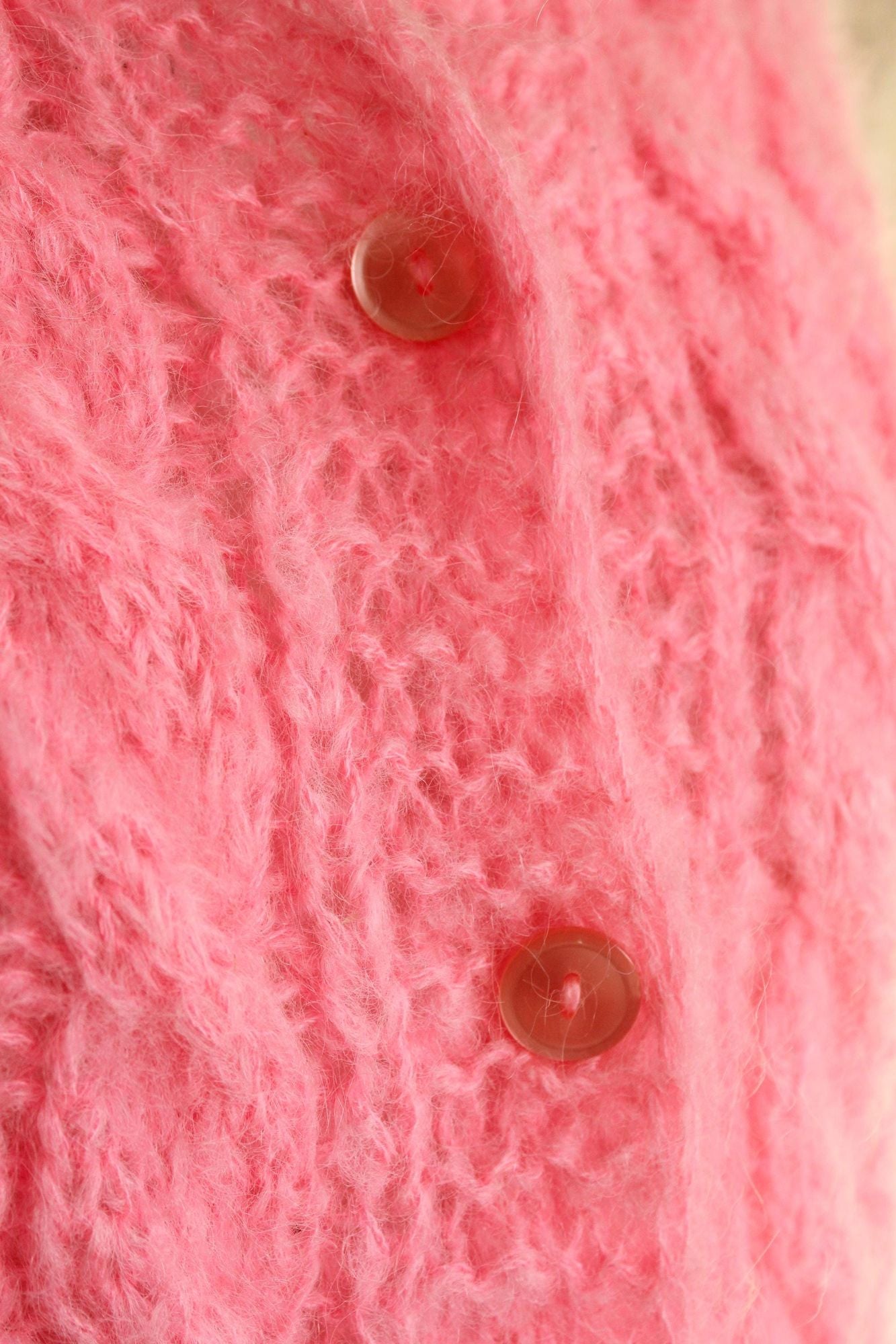 Vintage 1960s John Helmer Pink Wool Blend Cardigan, Made in Italy