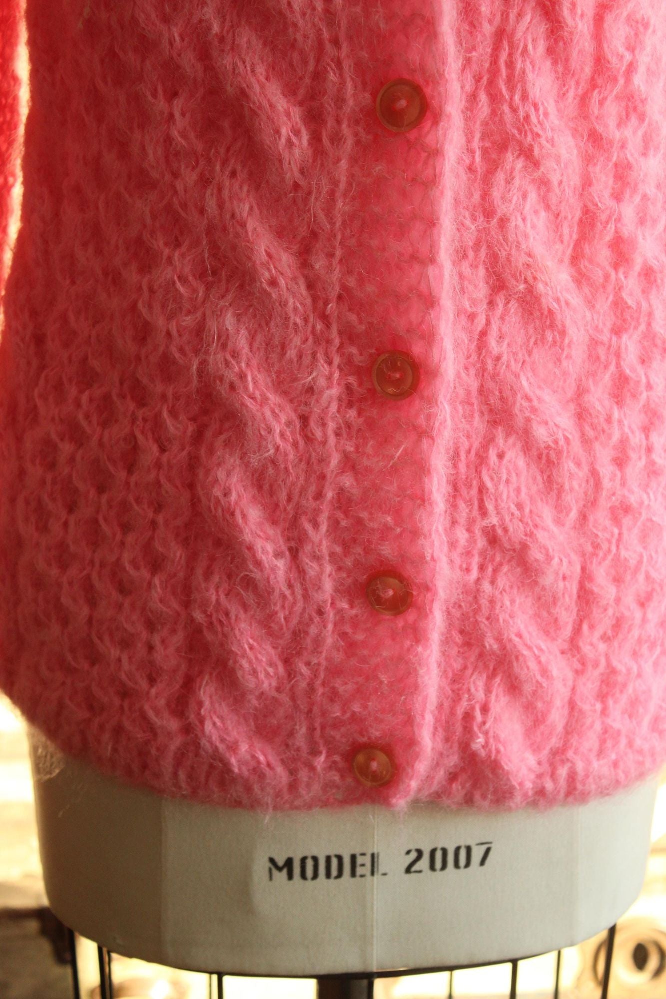 Vintage 1960s John Helmer Pink Wool Blend Cardigan, Made in Italy
