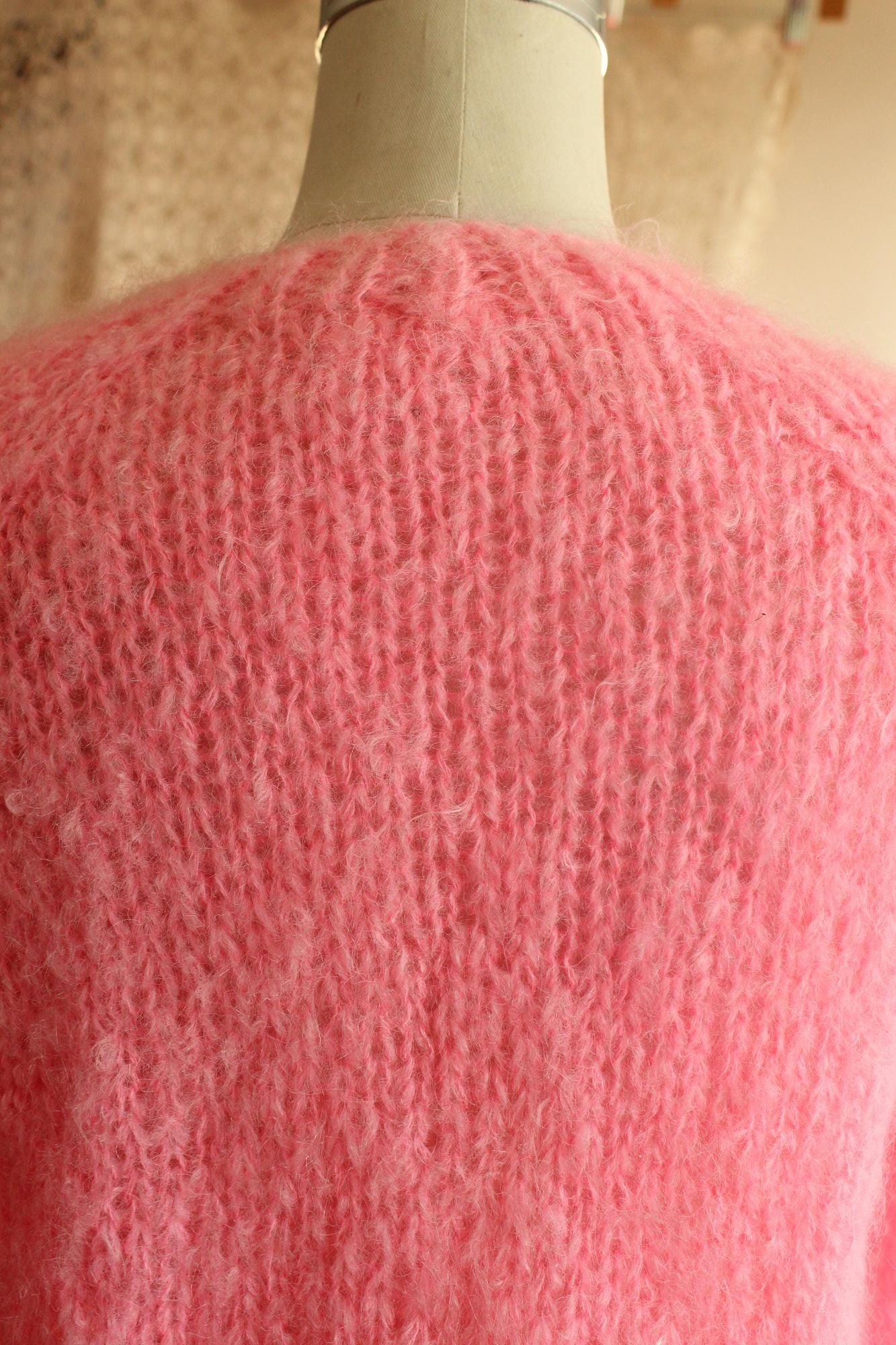 Vintage 1960s John Helmer Pink Wool Blend Cardigan, Made in Italy