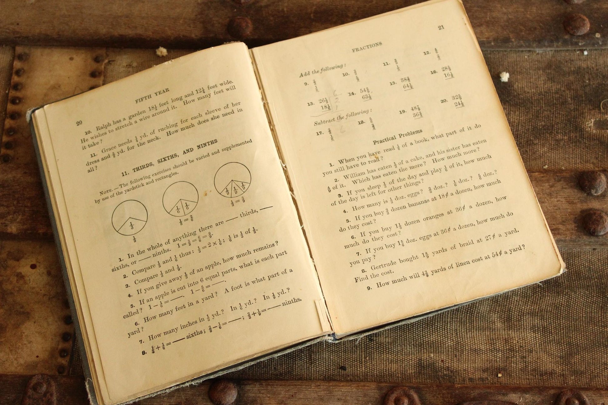 Vintage 1910s Book, "The Stone-Millis Arithmetic, Intermediate", by Stone and Millis, Published by Sanborn & Co