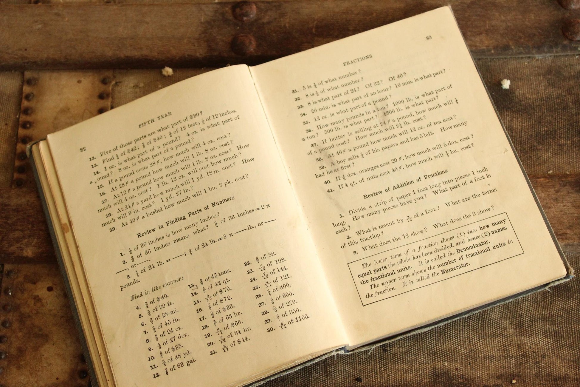 Vintage 1910s Book, "The Stone-Millis Arithmetic, Intermediate", by Stone and Millis, Published by Sanborn & Co