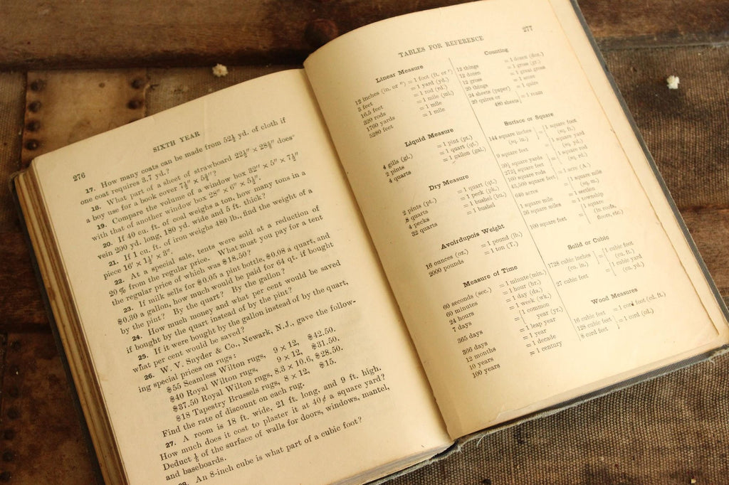 Vintage 1910s Book, "The Stone-Millis Arithmetic, Intermediate", by Stone and Millis, Published by Sanborn & Co