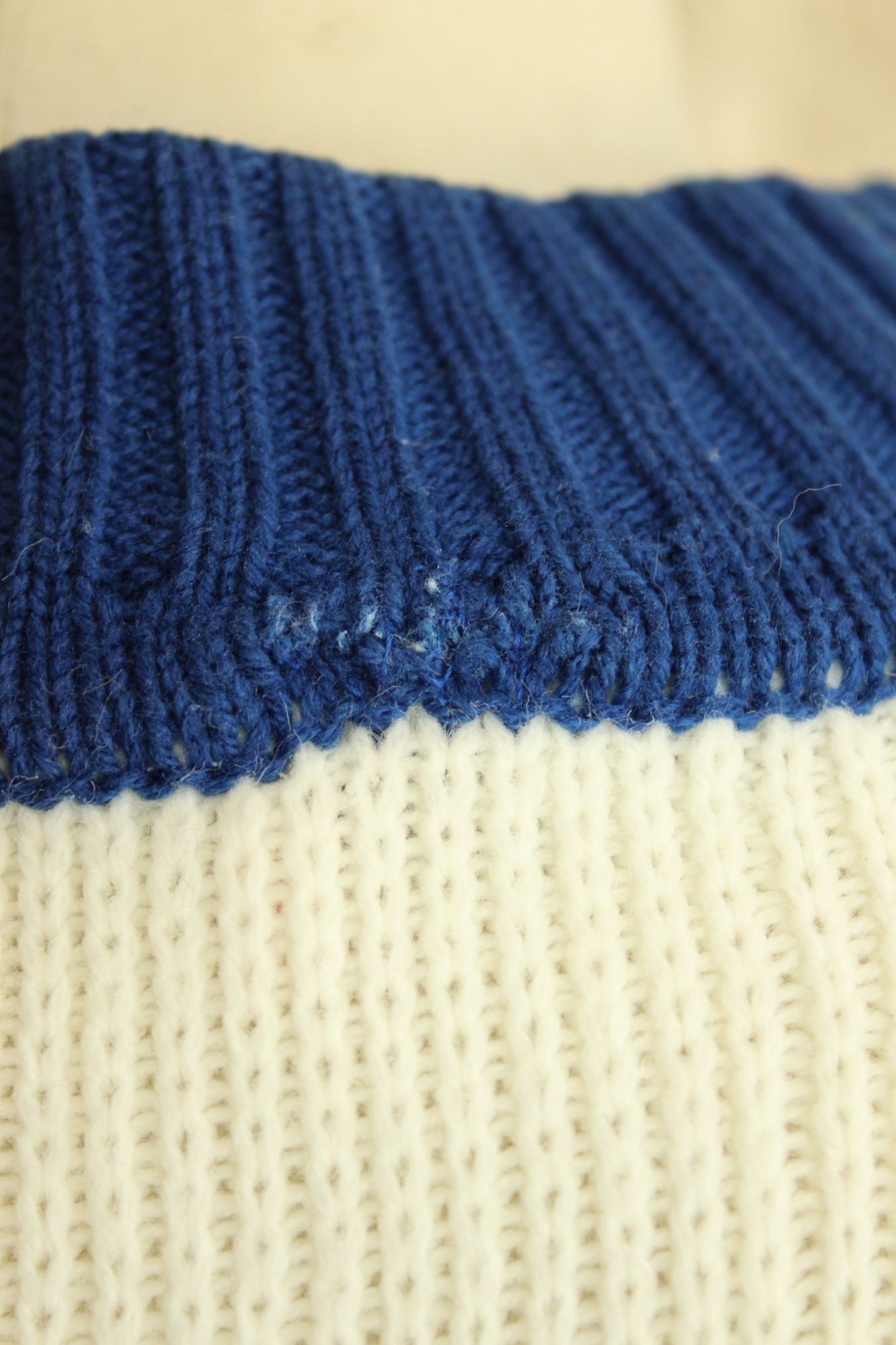 Vintage 1970s The Campus Shop Nordic Style Blue and White Jumper