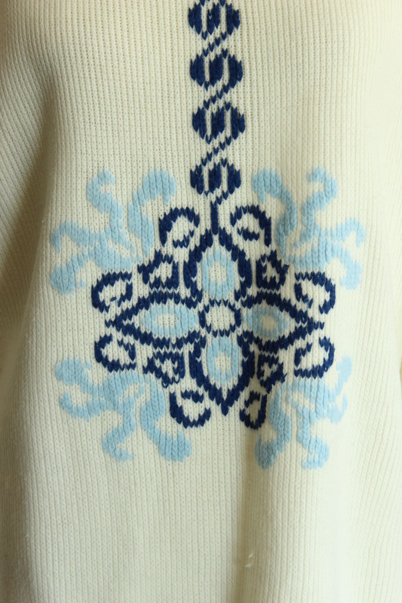 Vintage 1970s The Campus Shop Nordic Style Blue and White Jumper