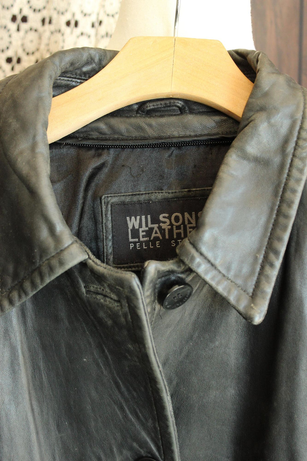 Vintage 1990s Volup Size 2X Wilsons Leather Black Jacket