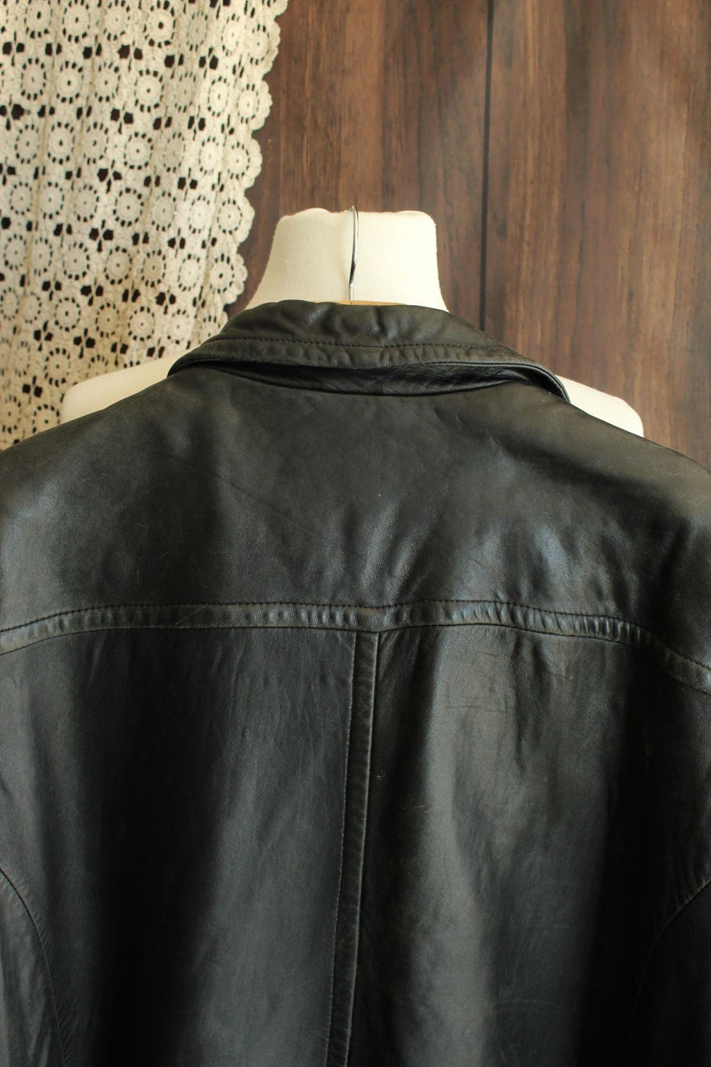 Vintage 1990s Volup Size 2X Wilsons Leather Black Jacket