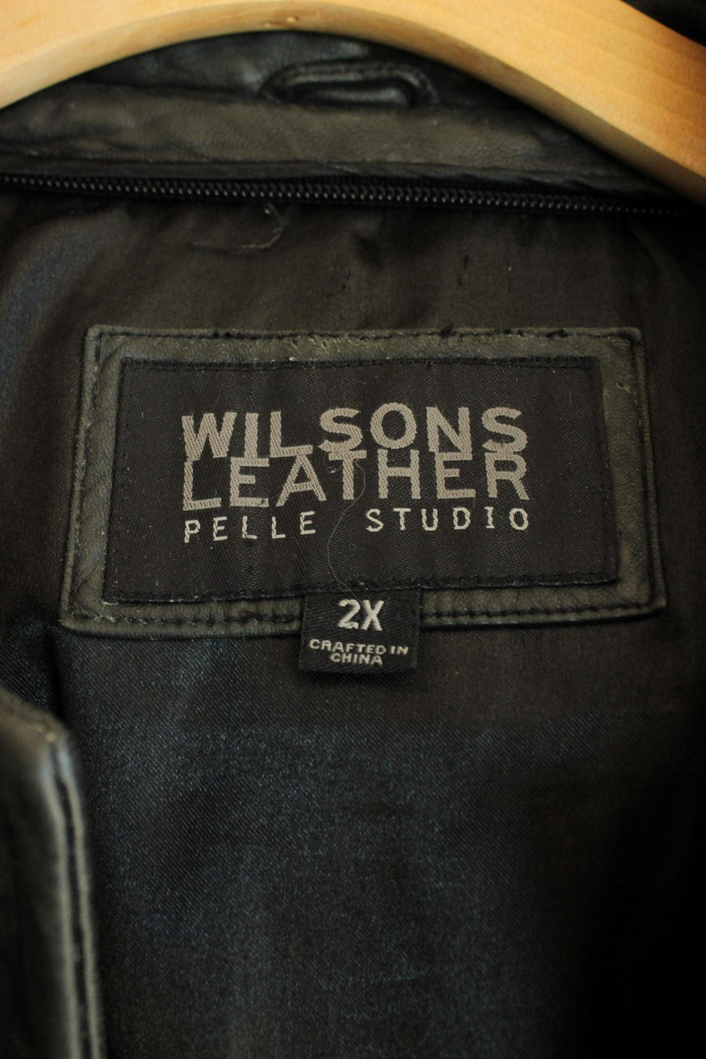 Vintage 1990s Volup Size 2X Wilsons Leather Black Jacket