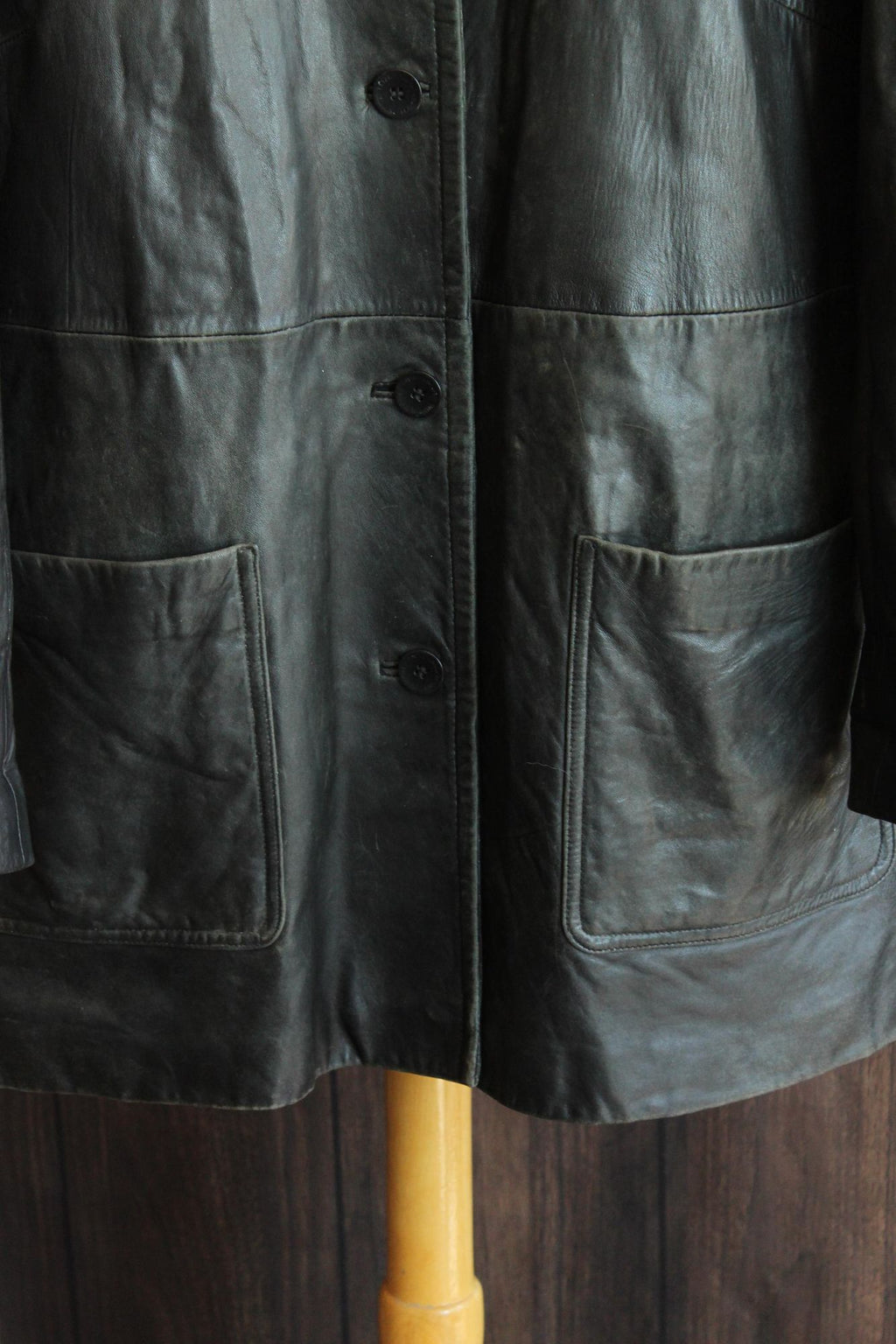 Vintage 1990s Volup Size 2X Wilsons Leather Black Jacket