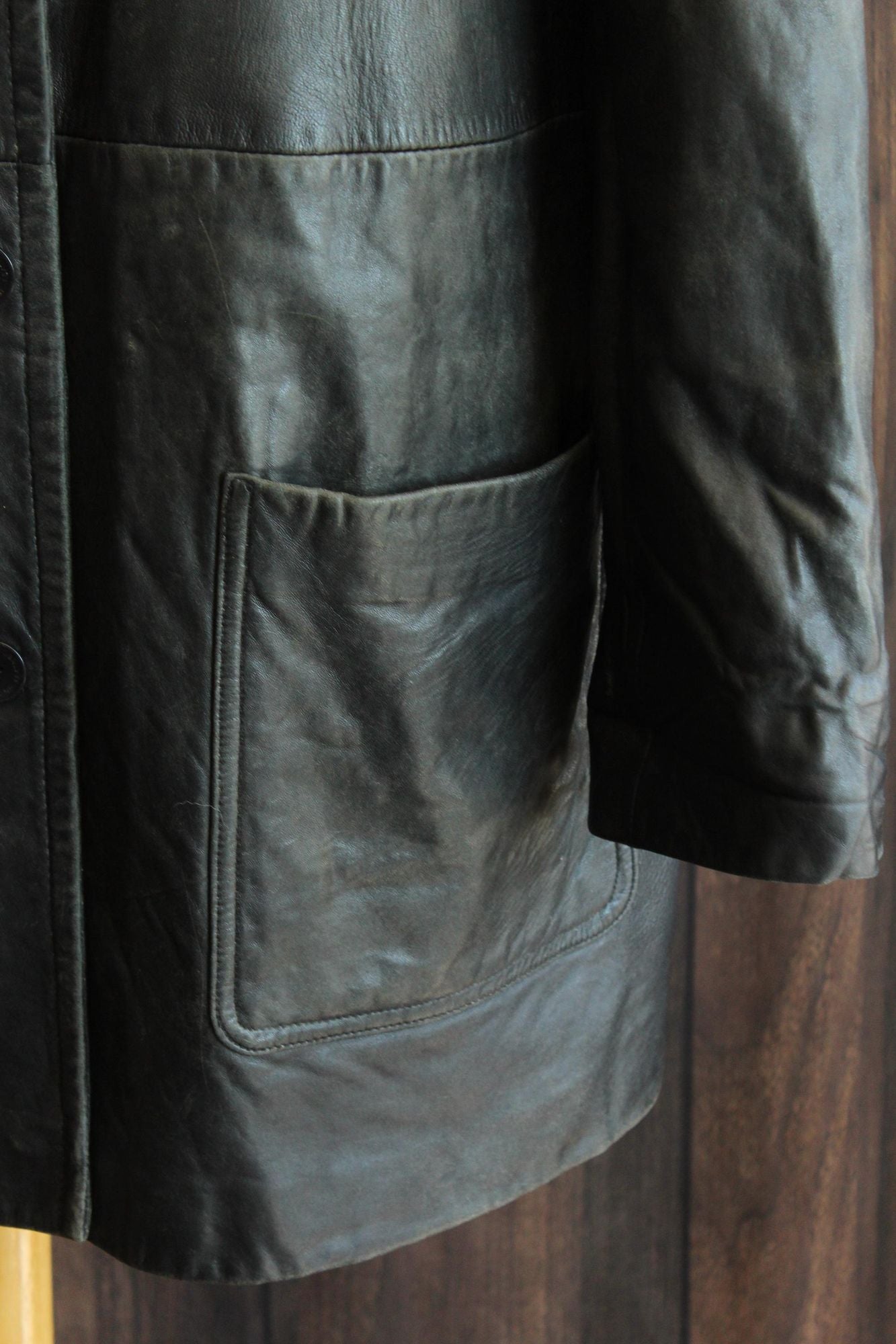 Vintage 1990s Volup Size 2X Wilsons Leather Black Jacket