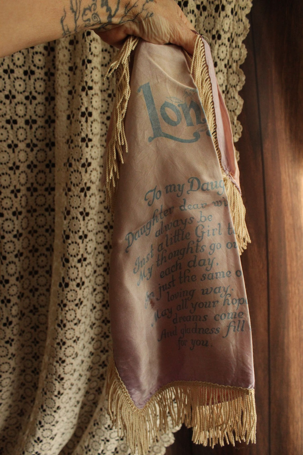 Vintage 1940s Long Beach CA Souvenir Pillowcase