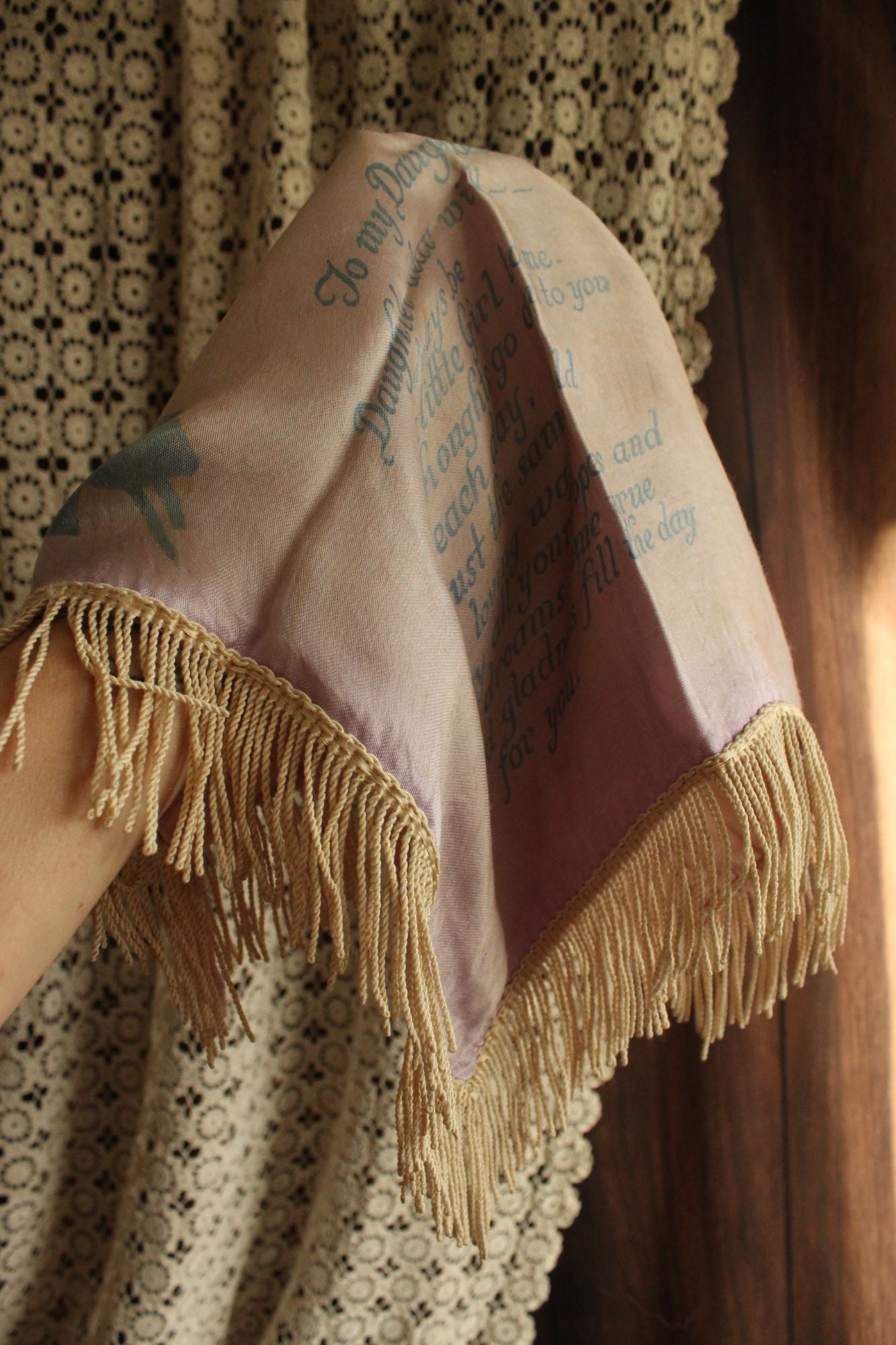 Vintage 1940s Long Beach CA Souvenir Pillowcase