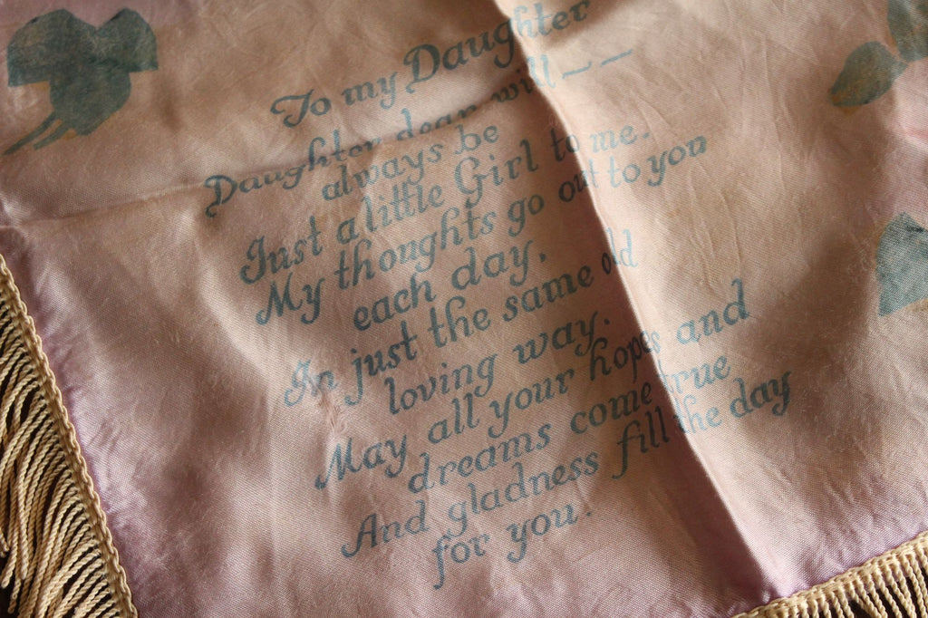 Vintage 1940s Long Beach CA Souvenir Pillowcase