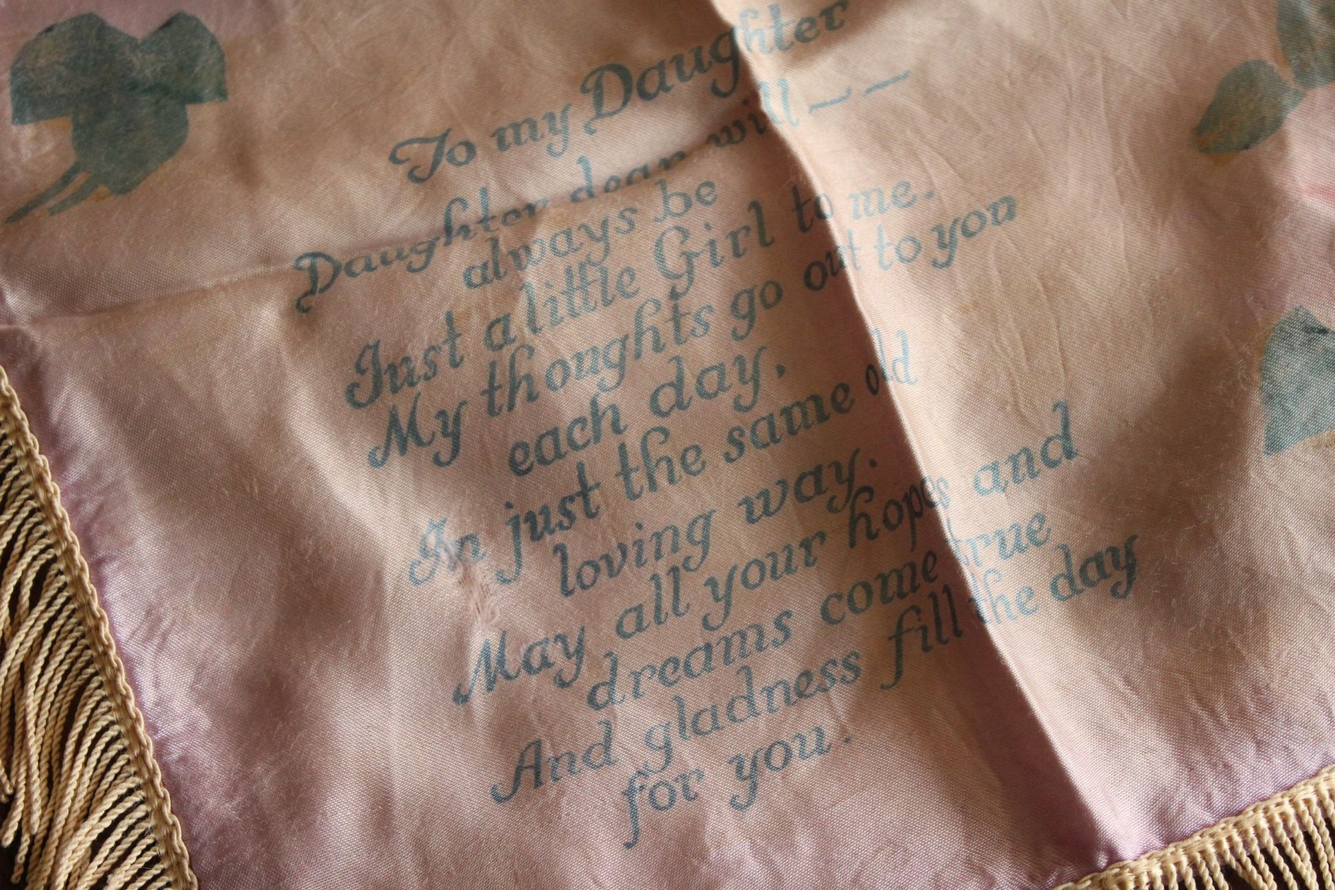 Vintage 1940s Long Beach CA Souvenir Pillowcase